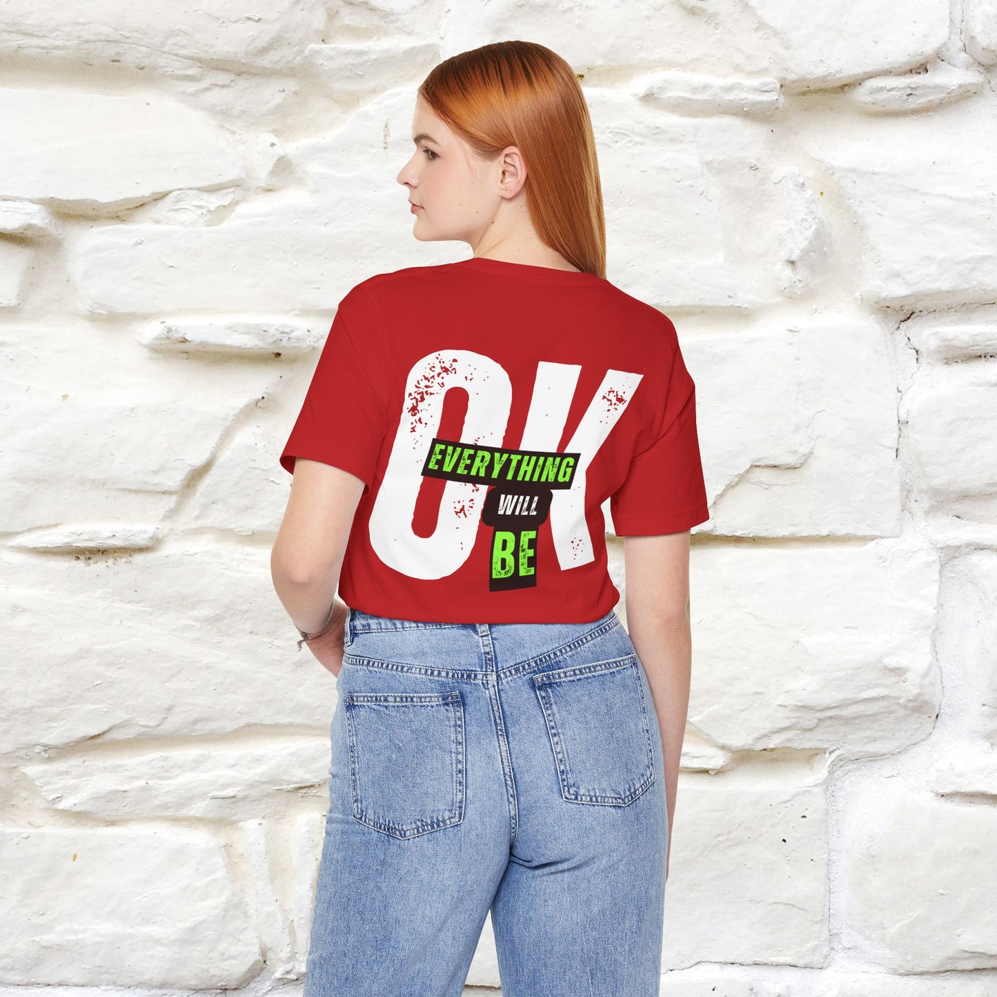 ''Everything Will Be Ok '' Cat T-Shirt Front and Back Design | Nunu&Miao Studio - Nunu&Miao Studio