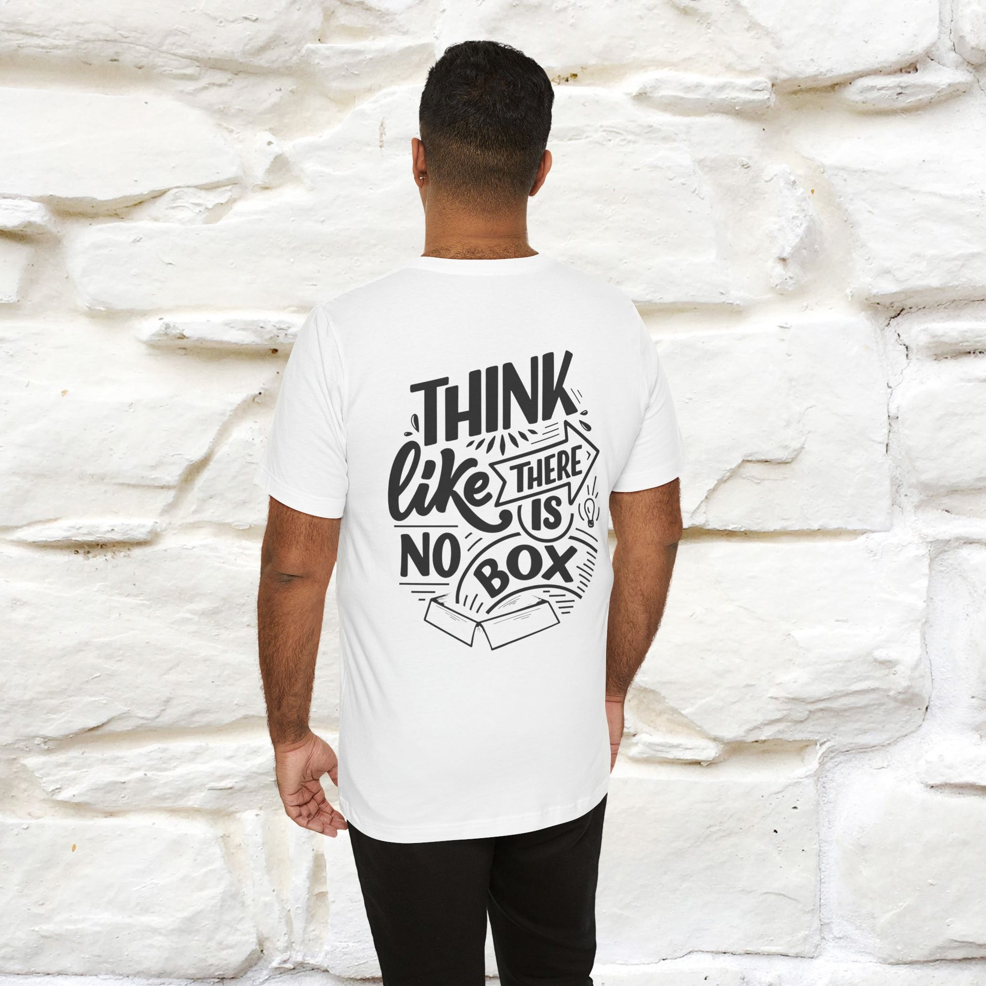 "Think Like There Is No Box" Cat T-Shirt| Front & Back Design | Nunu&Miao Studio - Nunu&Miao Studio