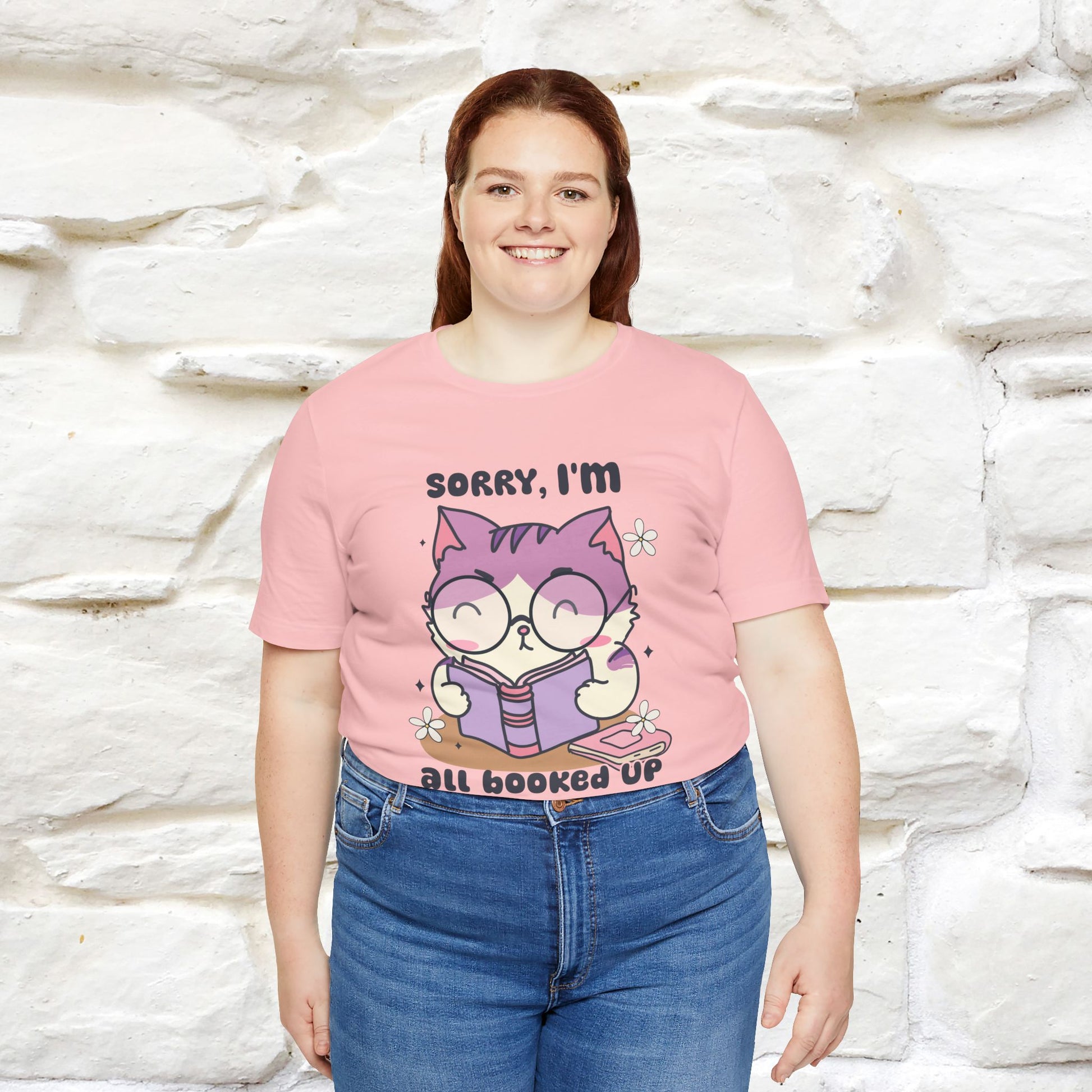''Sorry I am All Booked Up| Cute Cat T-Shirt |Nunu&Miao Studio - Nunu&Miao Studio