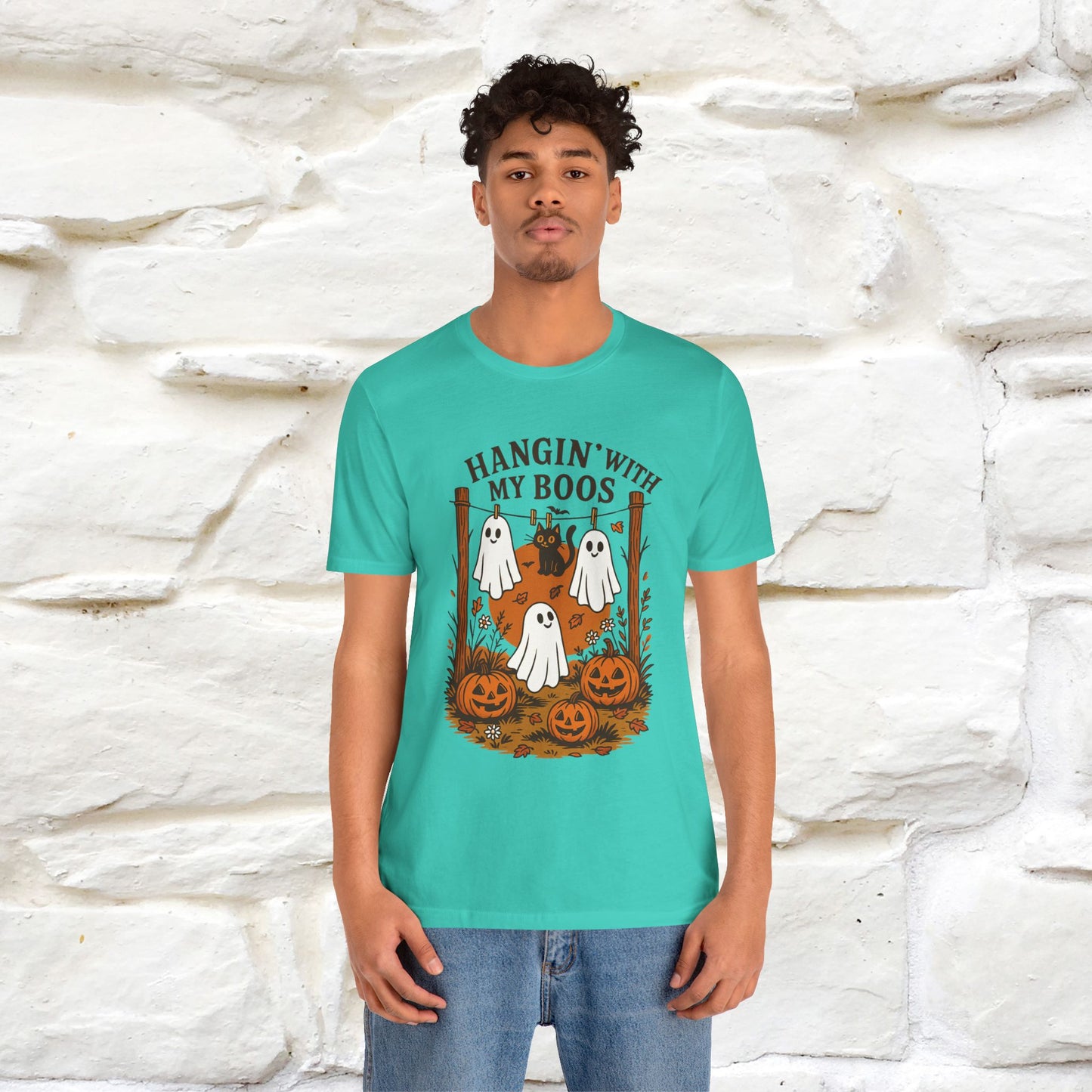 "Hanging With My Boos" Halloween Cat T-shirt |Nunu&Miao Studio - Nunu&Miao Studio