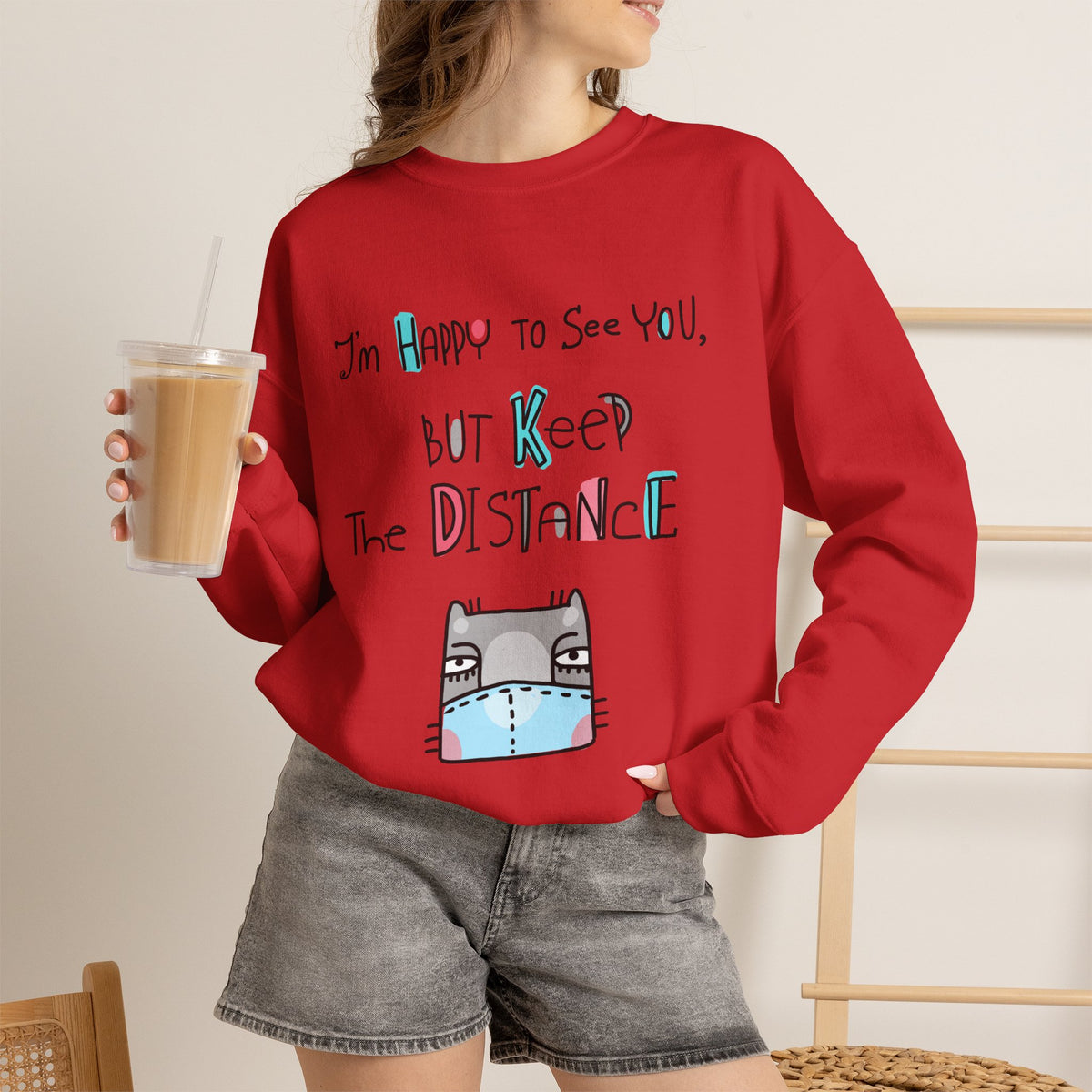 ''I'Am Happy To See You...'' |Cat Sweatshirt | Nunu&Miao Studio