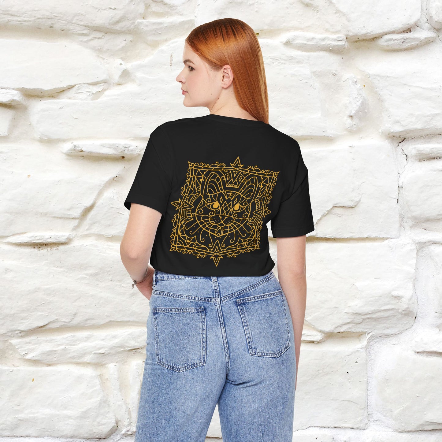 "Mandala Cat'' Cat T-Shirt Front and Back Design | Nunu&Miao Studio - Nunu&Miao Studio