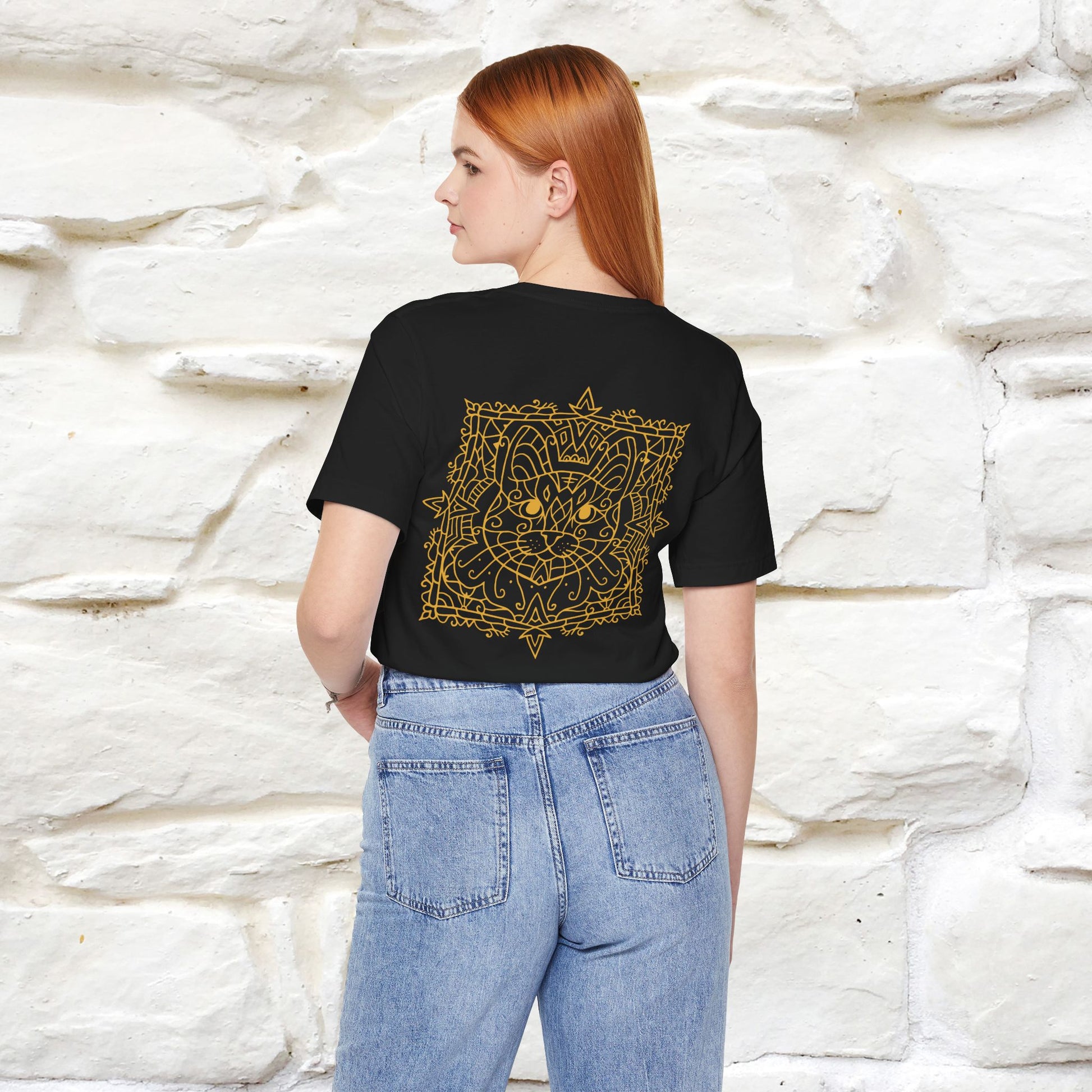 "Mandala Cat'' Cat T-Shirt Front and Back Design | Nunu&Miao Studio - Nunu&Miao Studio