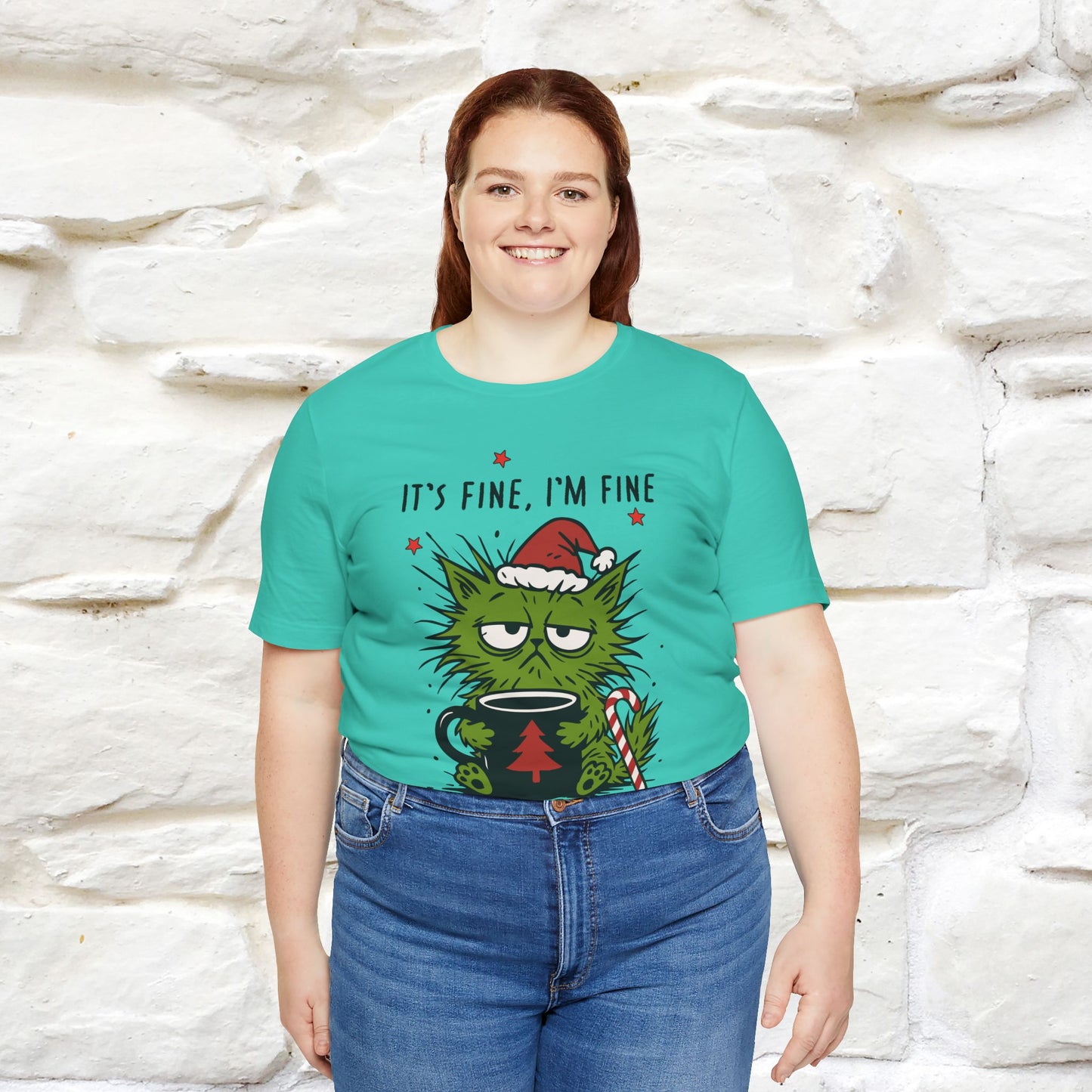 "It's Fine, I'm Fine  ...." |Funny Cat  T-Shirt | Nunu&Miao Studio