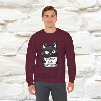 ''Bad Cattitude'' |Cat Sweatshirt | Nunu&Miao Studio