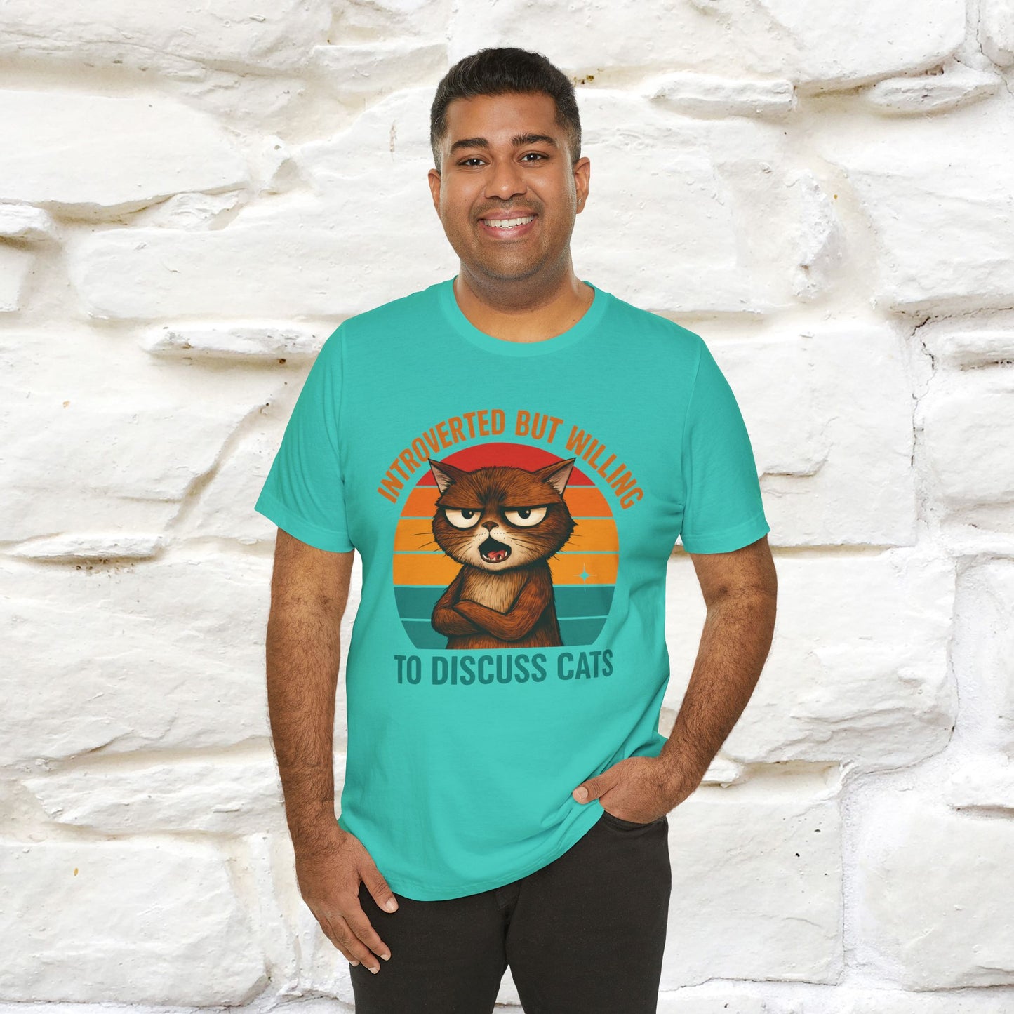 "Introverted But Willing To Discuss Cats" Antisocial Cat T-shirt |Nunu&Miao Studio - Nunu&Miao Studio