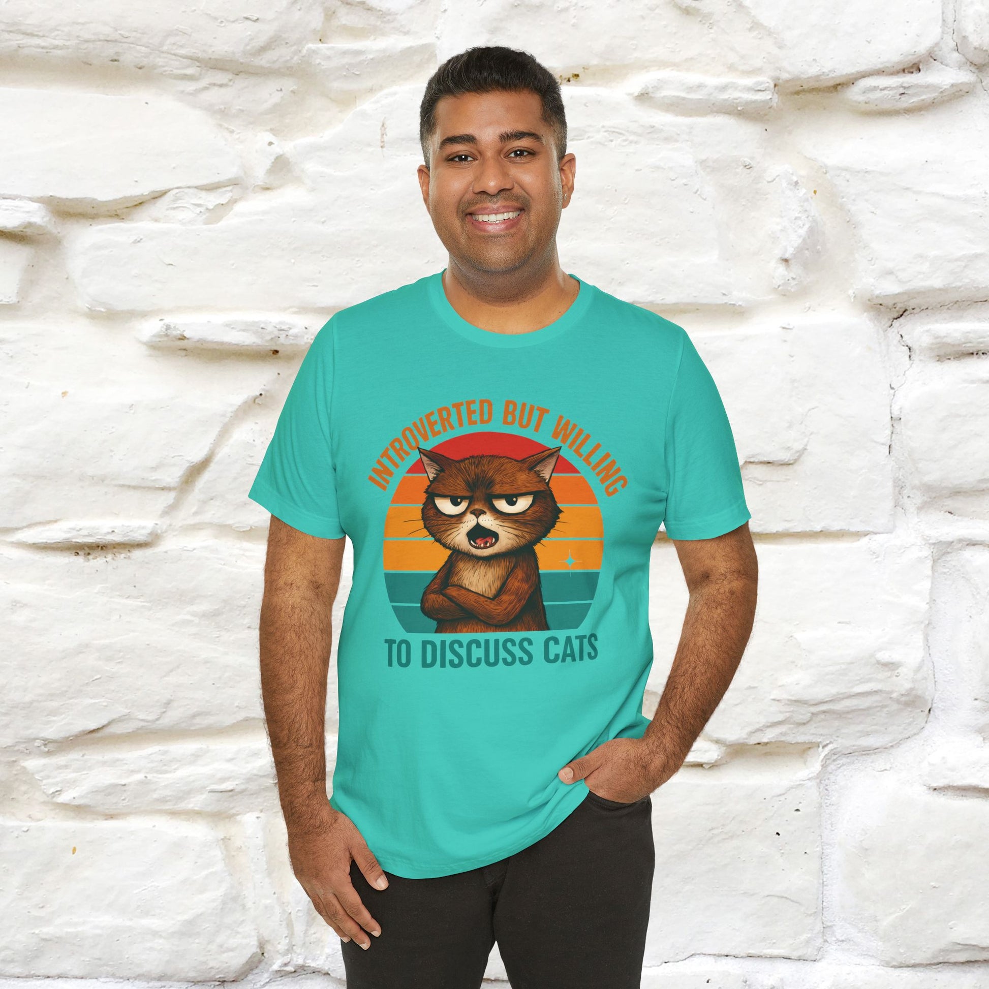 "Introverted But Willing To Discuss Cats" Antisocial Cat T-shirt |Nunu&Miao Studio - Nunu&Miao Studio