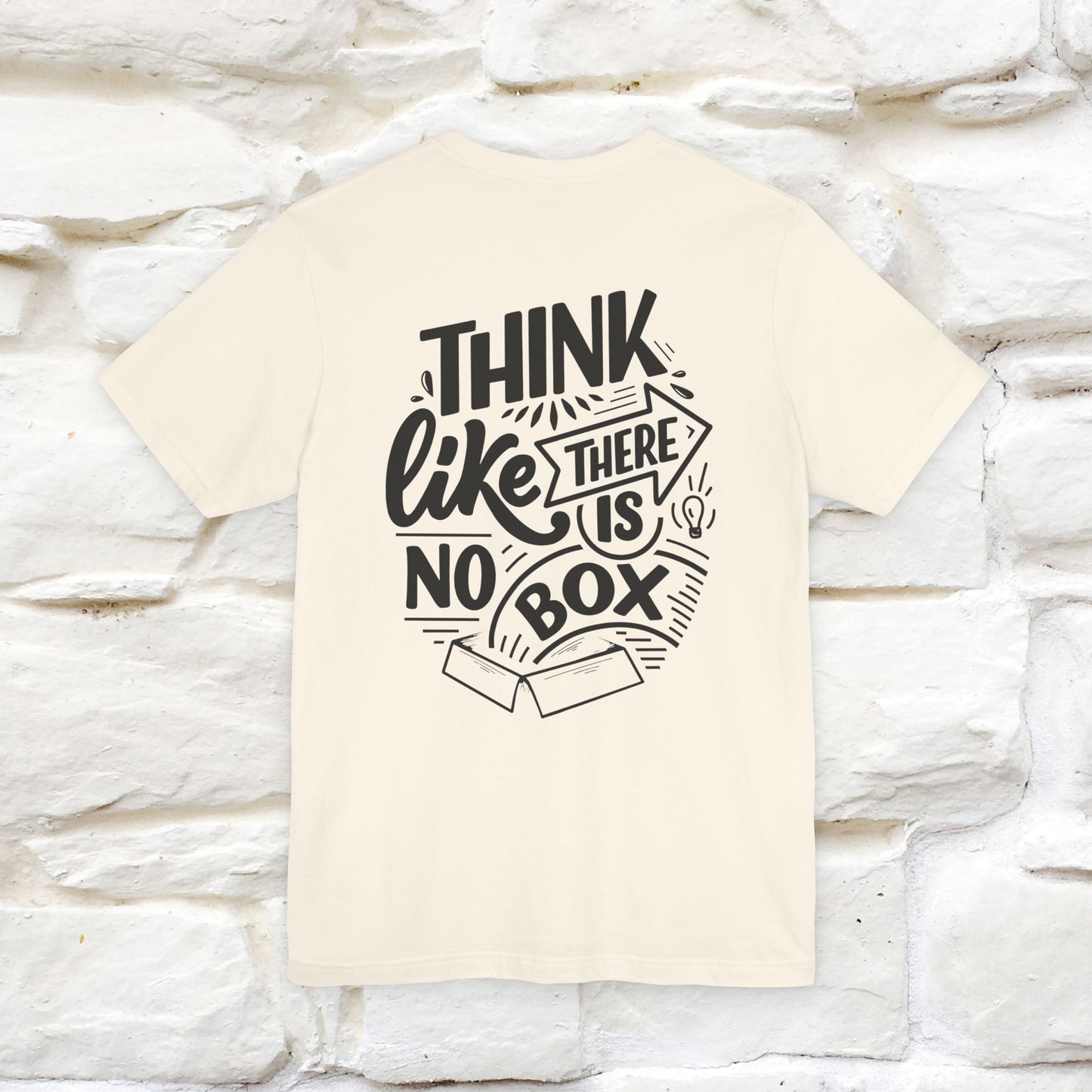 "Think Like There Is No Box" Cat T-Shirt| Front & Back Design | Nunu&Miao Studio - Nunu&Miao Studio