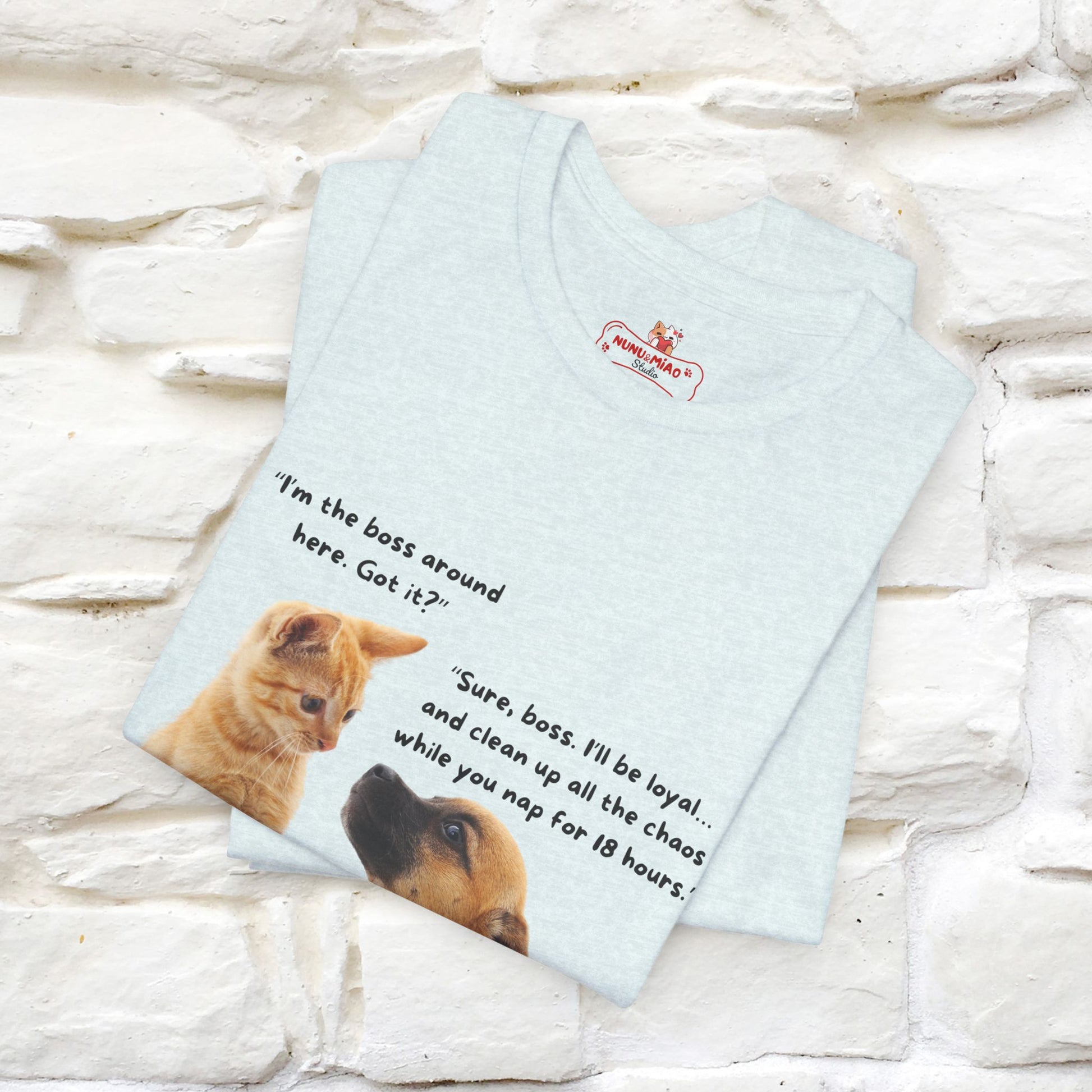 ''I am The Boss Here'' Funny Cat T-shirt for Men and Women  100% Cotton* - Nunu&Miao Studio