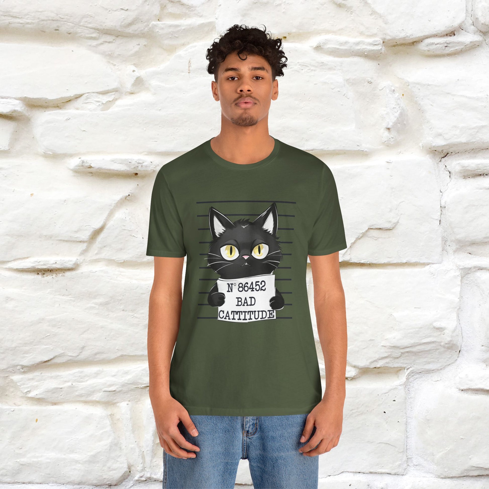 "Bad Cattitude" T-Shirt for Men & Women | 100% Cotton* - Nunu&Miao Studio