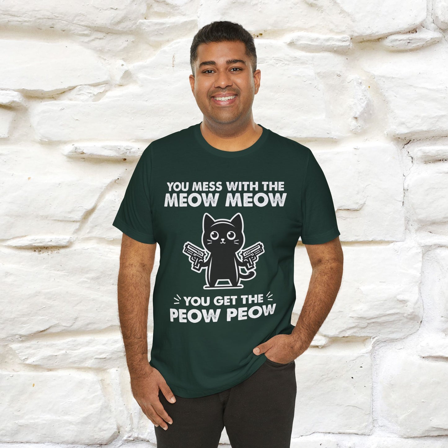 "You Mess With The Meow Meow, You Get The Peow Peow" Cat T-shirt |Nunu&Miao Studio - Nunu&Miao Studio