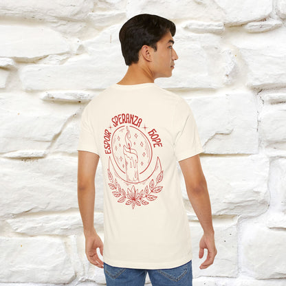 "Espoir Speranza Hope'' Cat T-Shirt Front and Back Design | Nunu&Miao Studio - Nunu&Miao Studio