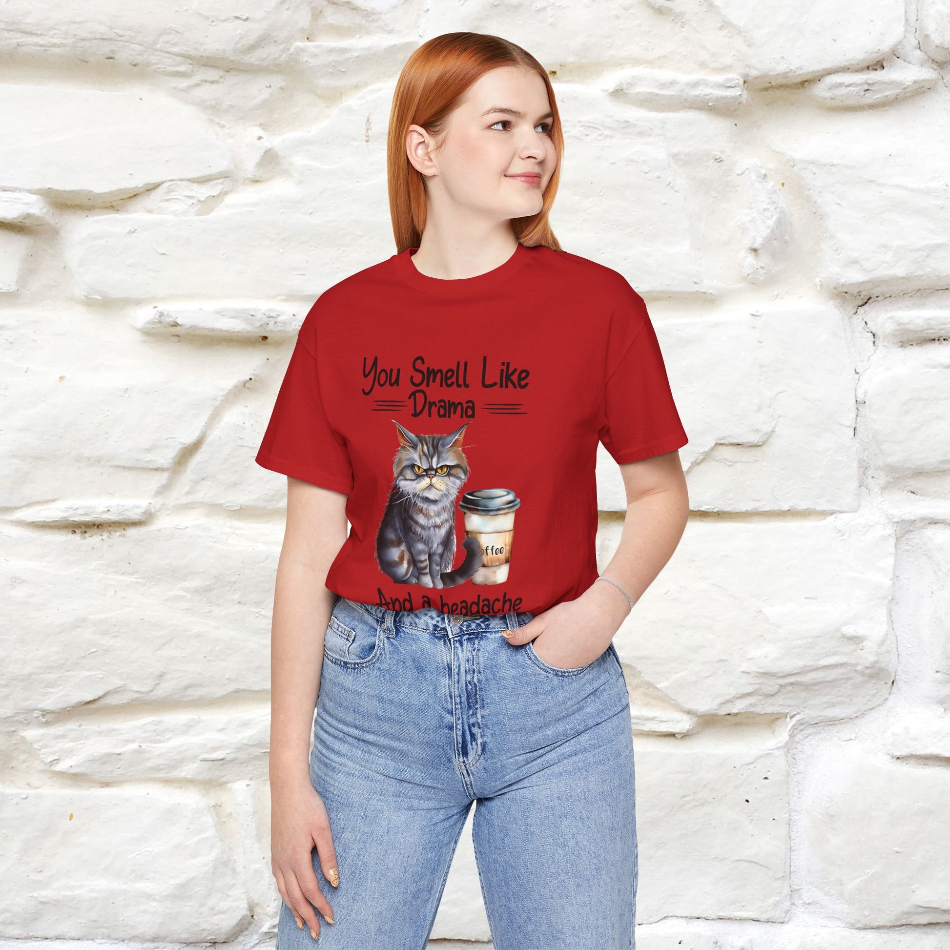''You Smell Like Drama and a Headache" Cat T-Shirt | Nunu&Miao Studio - Nunu&Miao Studio