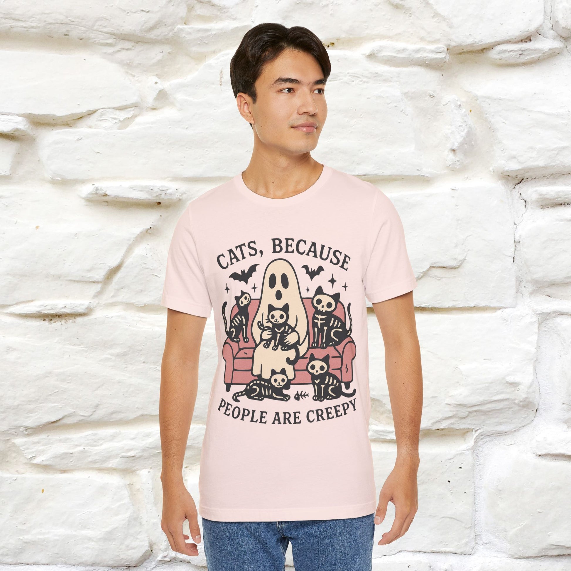 "Cat Because People Are Creepy" Halloween Cat T-shirt |Nunu&Miao Studio - Nunu&Miao Studio