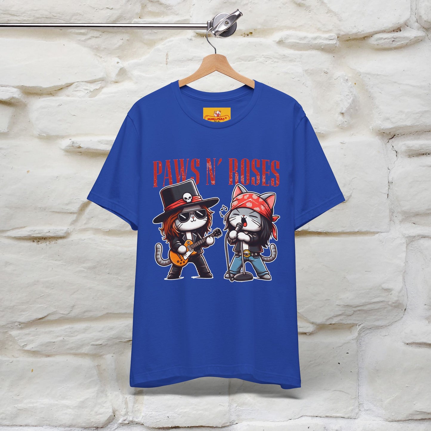 Paws N' Roses T-Shirt | Rock-Inspired Cat Lover  | Nunu&Miao Studio - Nunu&Miao Studio