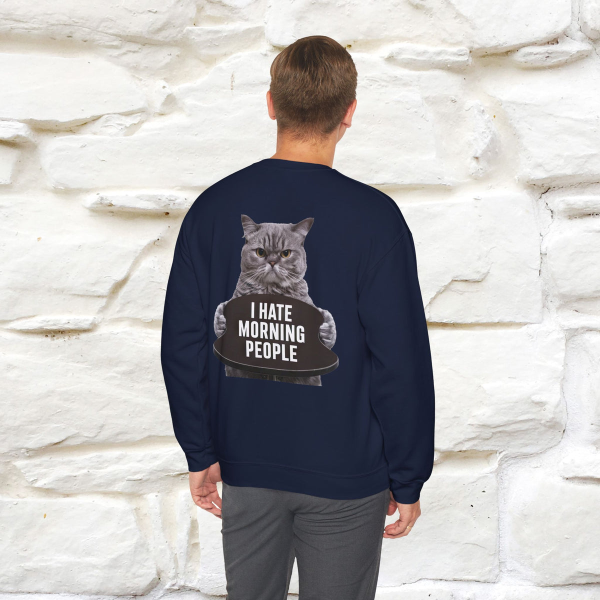 "I Hate Morning People'' |Cat Sweatshirt | Nunu&Miao Studio