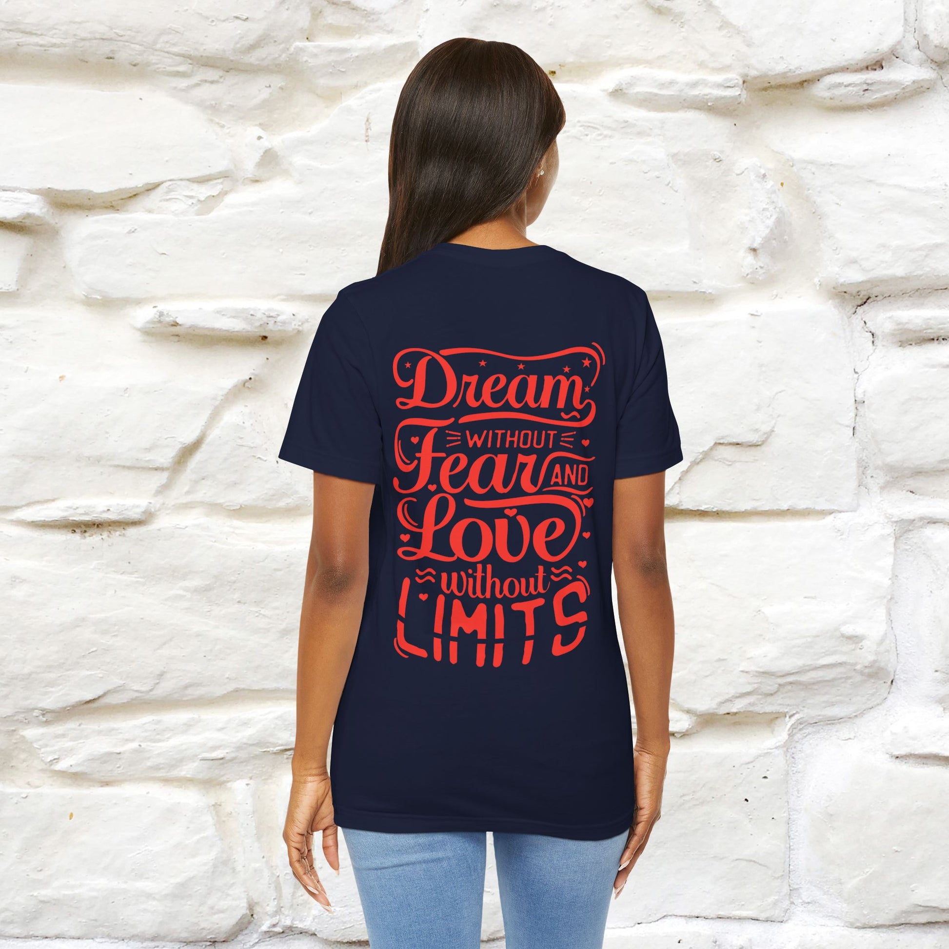"Dream Without Fear And Love Without Limits'' Cat T-Shirt | Front & Back Design | Nunu&Miao Studio - Nunu&Miao Studio