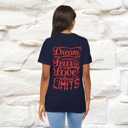 "Dream Without Fear And Love Without Limits'' Cat T-Shirt | Front & Back Design | Nunu&Miao Studio - Nunu&Miao Studio