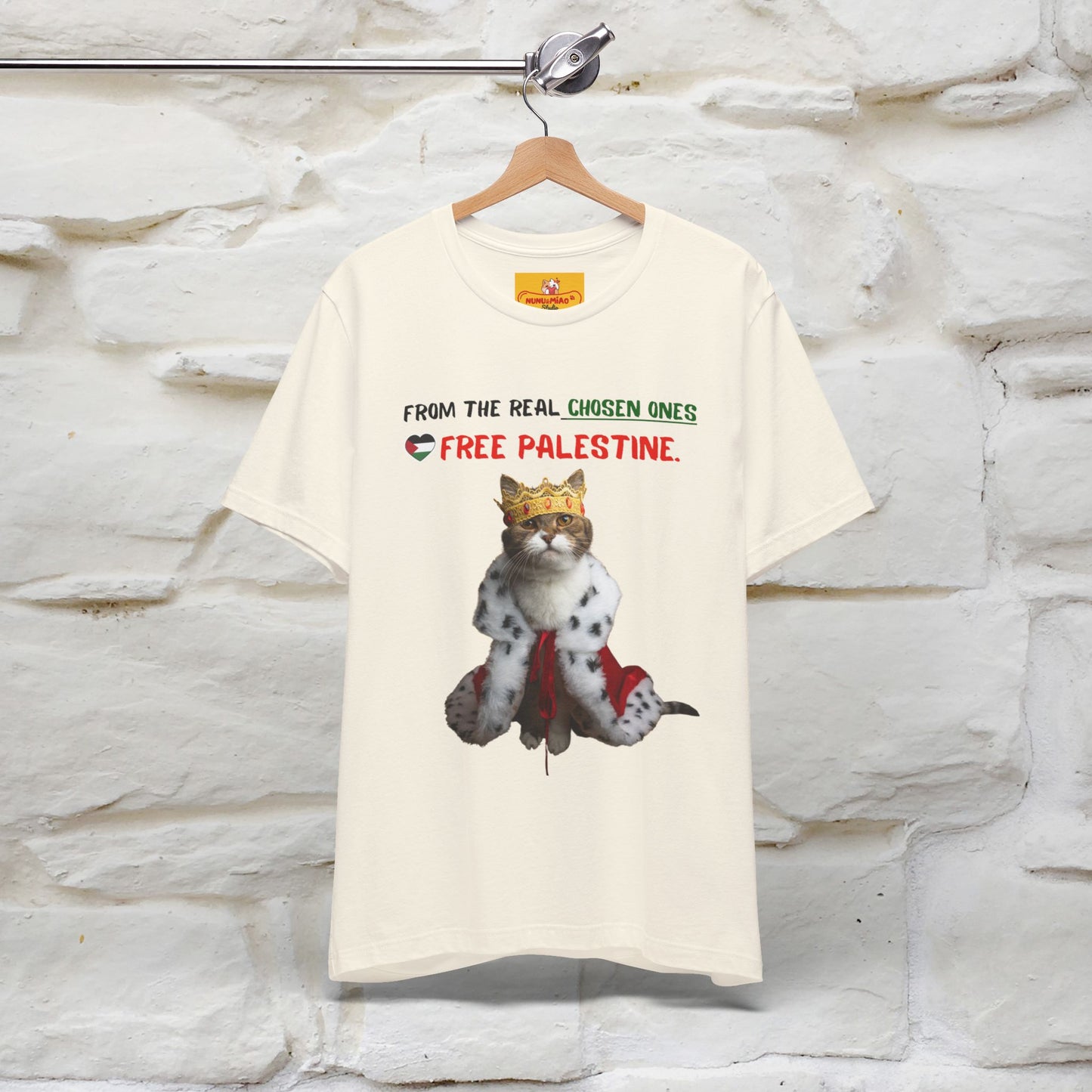"From the real chosen ones  Free Palestine." Cat T-shirt |Nunu&Miao Studio - Nunu&Miao Studio