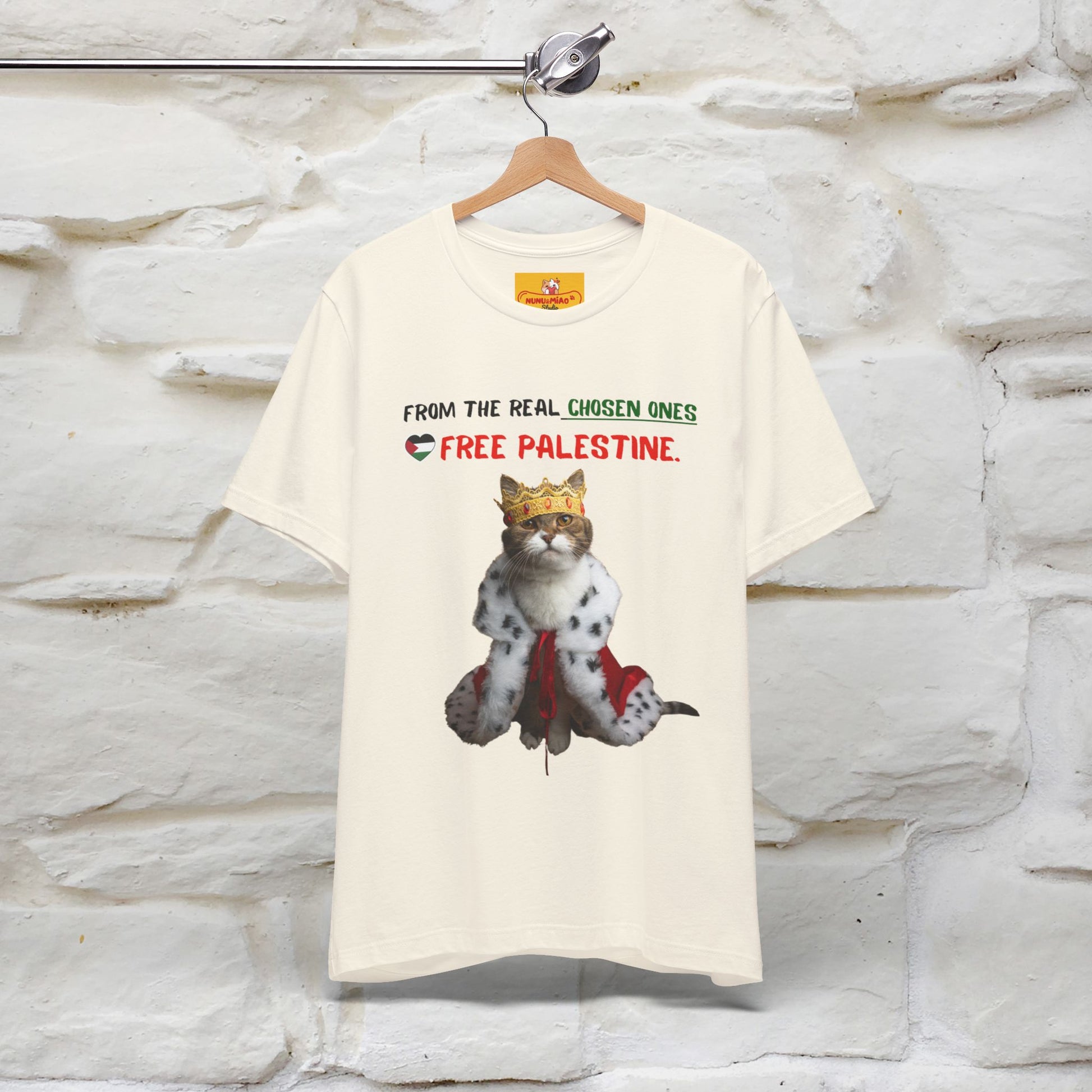 "From the real chosen ones  Free Palestine." Cat T-shirt |Nunu&Miao Studio - Nunu&Miao Studio