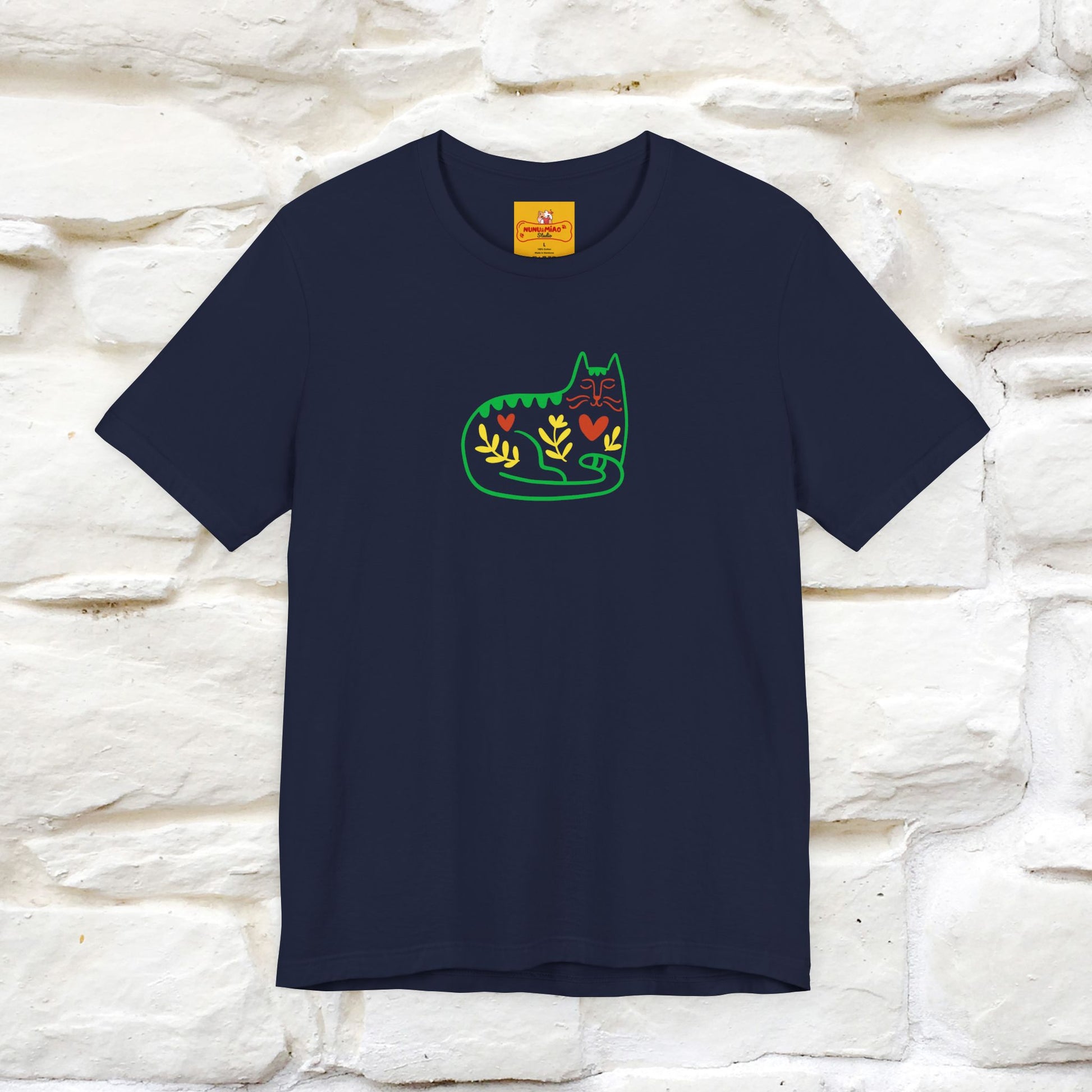 ''Floral Abstract'' Cat T-Shirt Front and Back Design | Nunu&Miao Studio - Nunu&Miao Studio