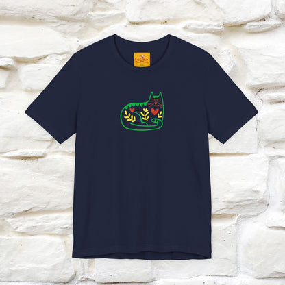 ''Floral Abstract'' Cat T-Shirt Front and Back Design | Nunu&Miao Studio - Nunu&Miao Studio