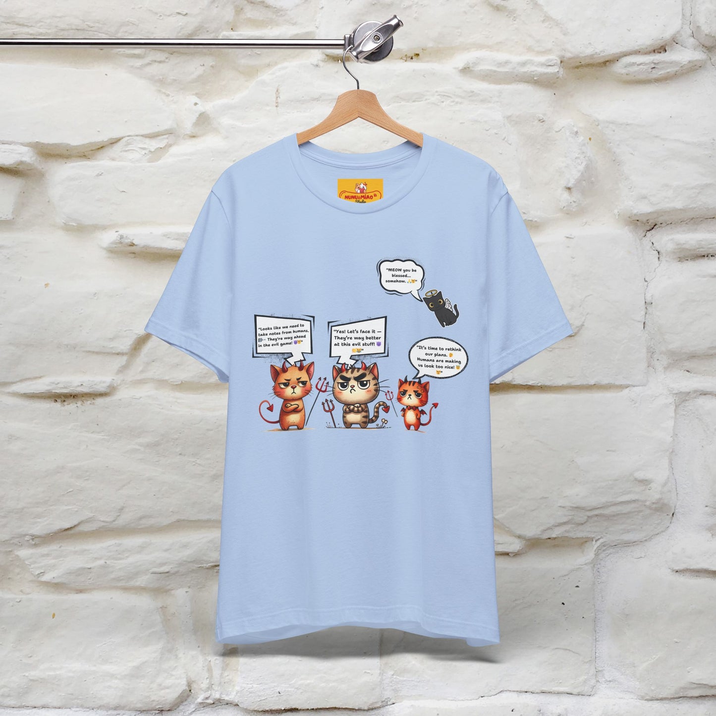 "Humans Are Way Ahead In The Evil Game! 😈😼" Cat  T-shirt |Nunu&Miao Studio - Nunu&Miao Studio