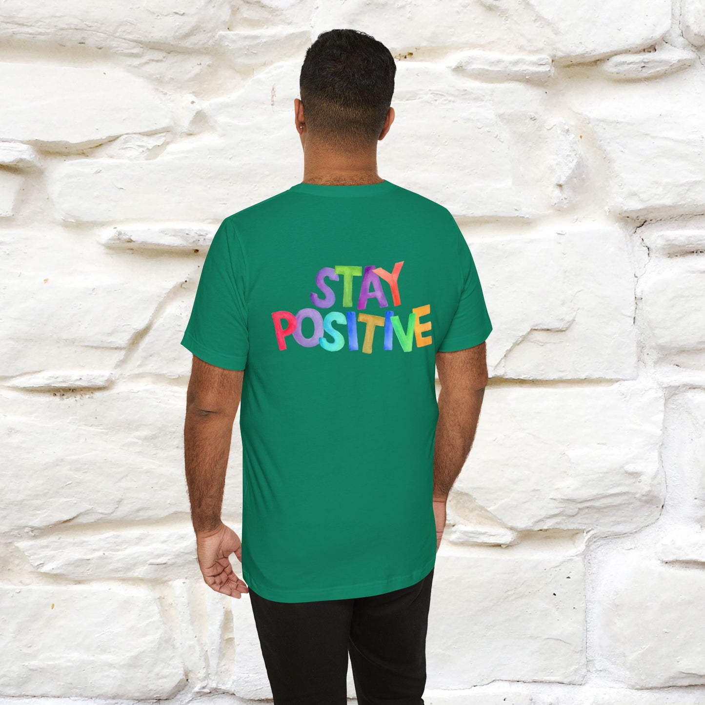 "Stay Positive'' Cat T-Shirt | Front & Back Design | Nunu&Miao Studio - Nunu&Miao Studio
