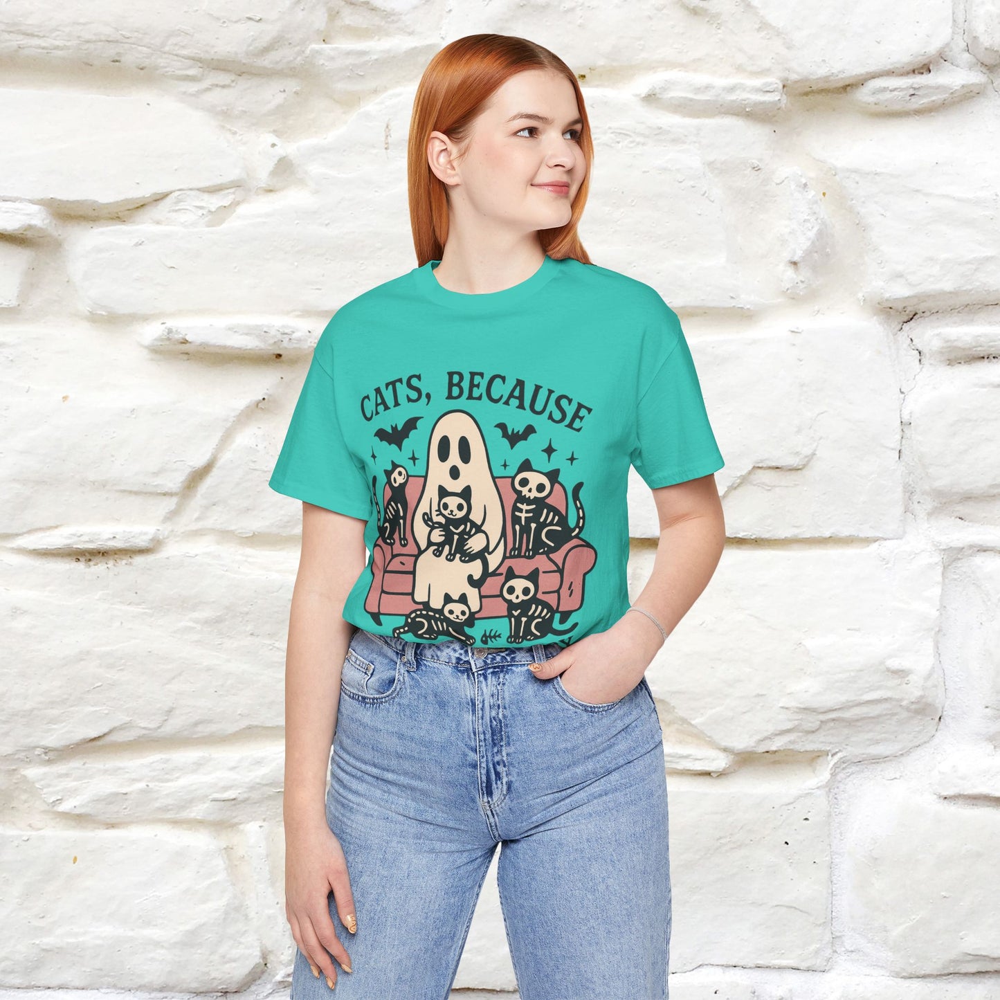 "Cat Because People Are Creepy" Halloween Cat T-shirt |Nunu&Miao Studio - Nunu&Miao Studio