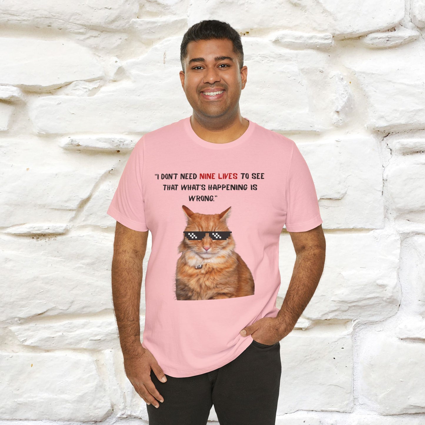 "“I don’t need nine lives....” " Cat T-shirt | Front & Back Design |Nunu&Miao Studio - Nunu&Miao Studio