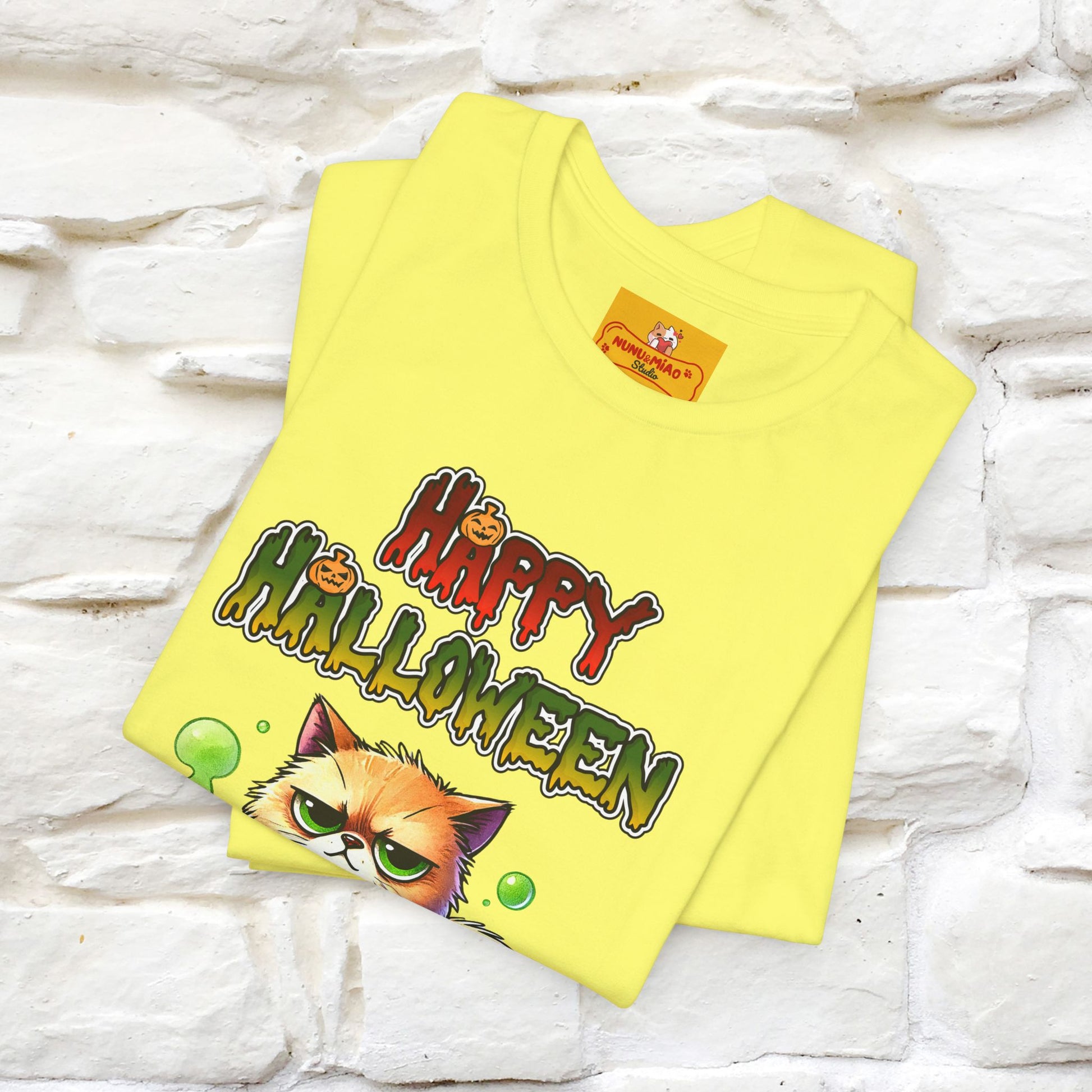 "Angry Cat Happy Halloween" Cat  T-shirt |Nunu&Miao Studio - Nunu&Miao Studio