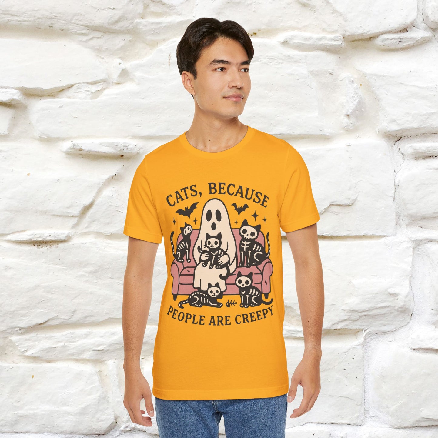 "Cat Because People Are Creepy" Halloween Cat T-shirt |Nunu&Miao Studio - Nunu&Miao Studio