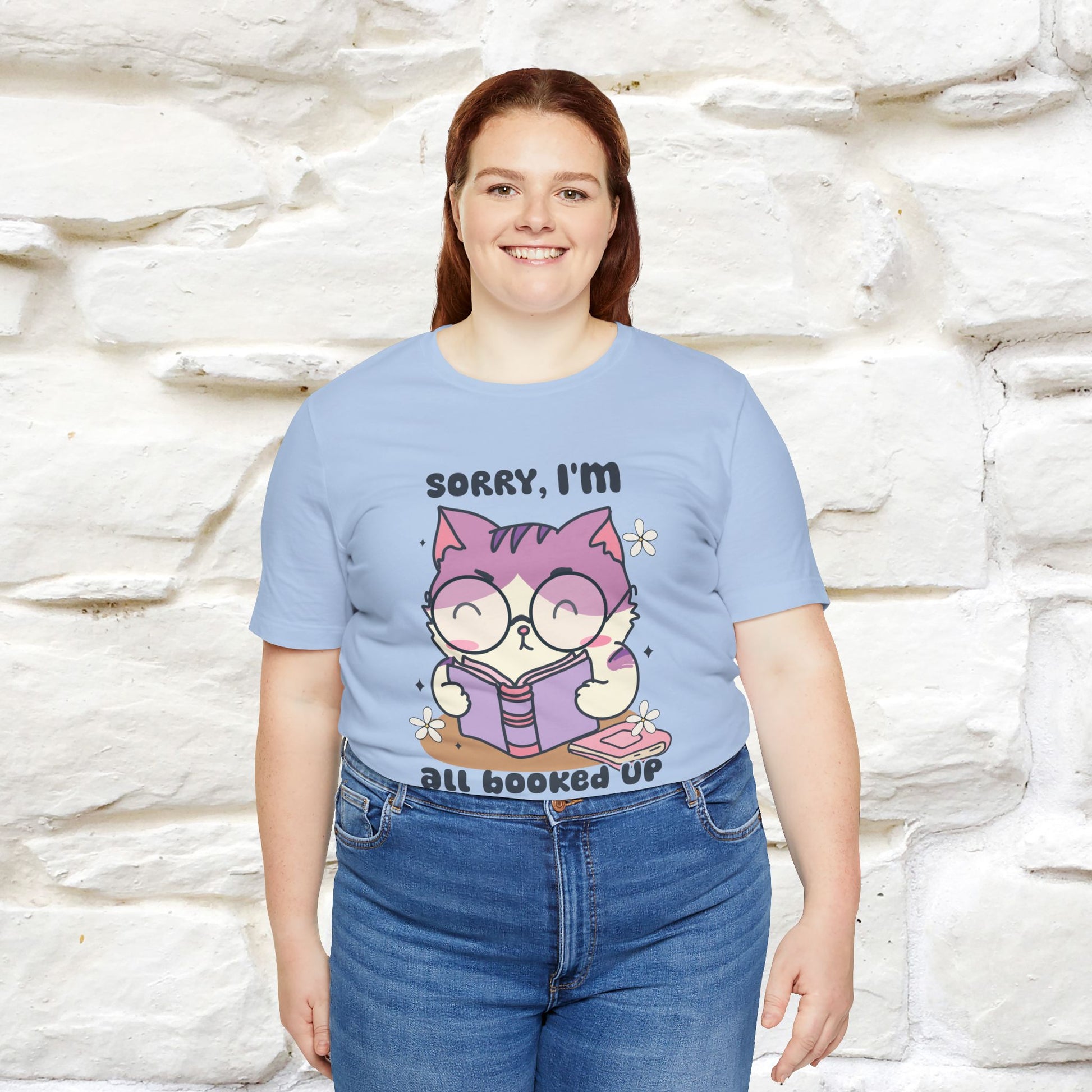 ''Sorry I am All Booked Up| Cute Cat T-Shirt |Nunu&Miao Studio - Nunu&Miao Studio