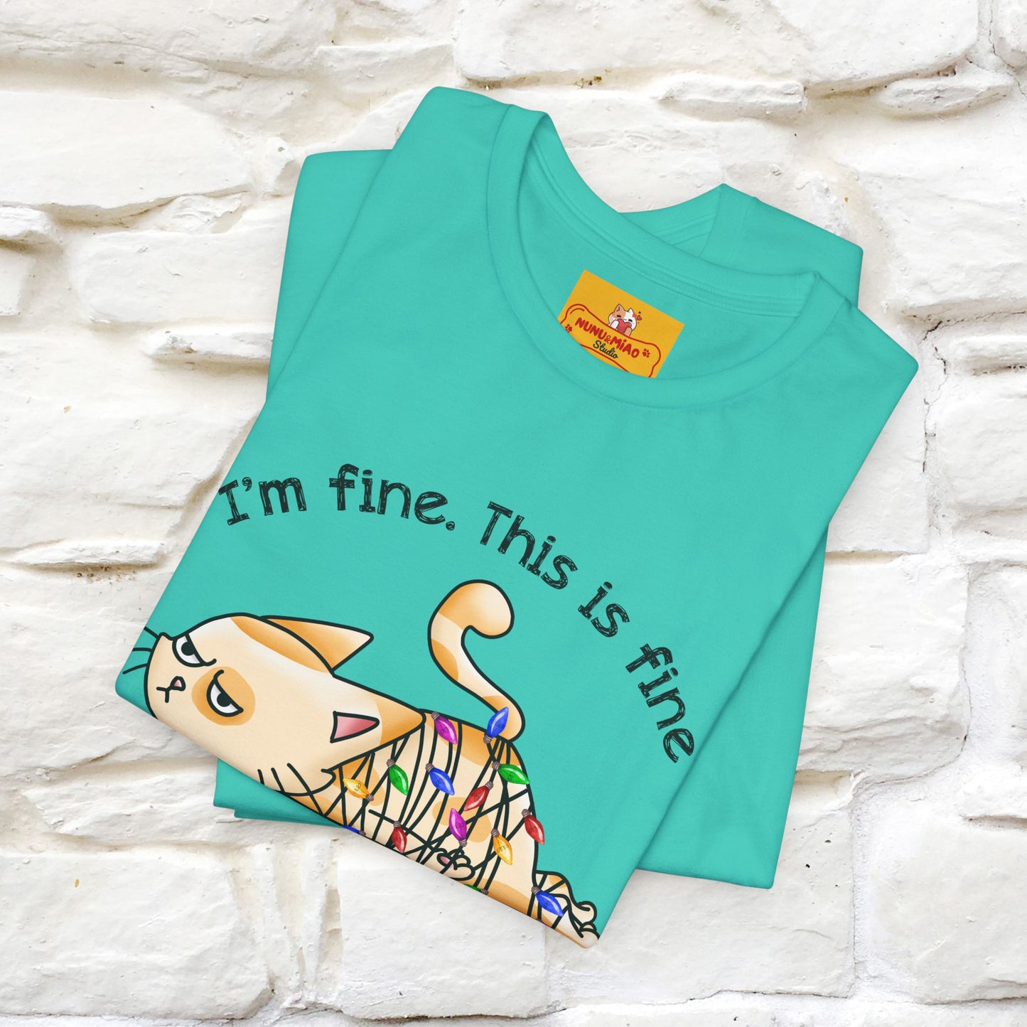 "This Is Fine" |Funny Cat T-Shirt | Nunu&Miao Studio