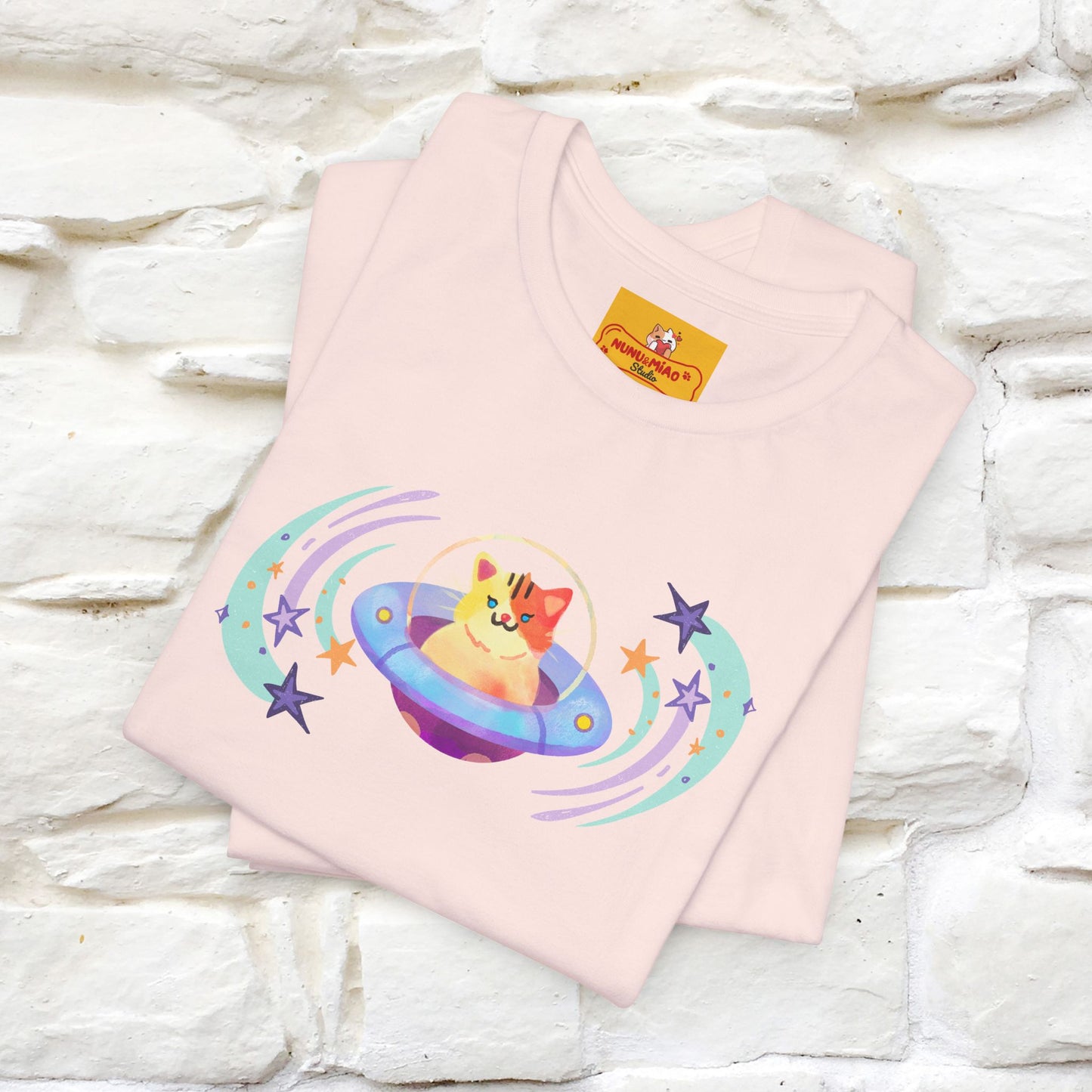 "Stay Positive'' Cat T-Shirt | Front & Back Design | Nunu&Miao Studio - Nunu&Miao Studio