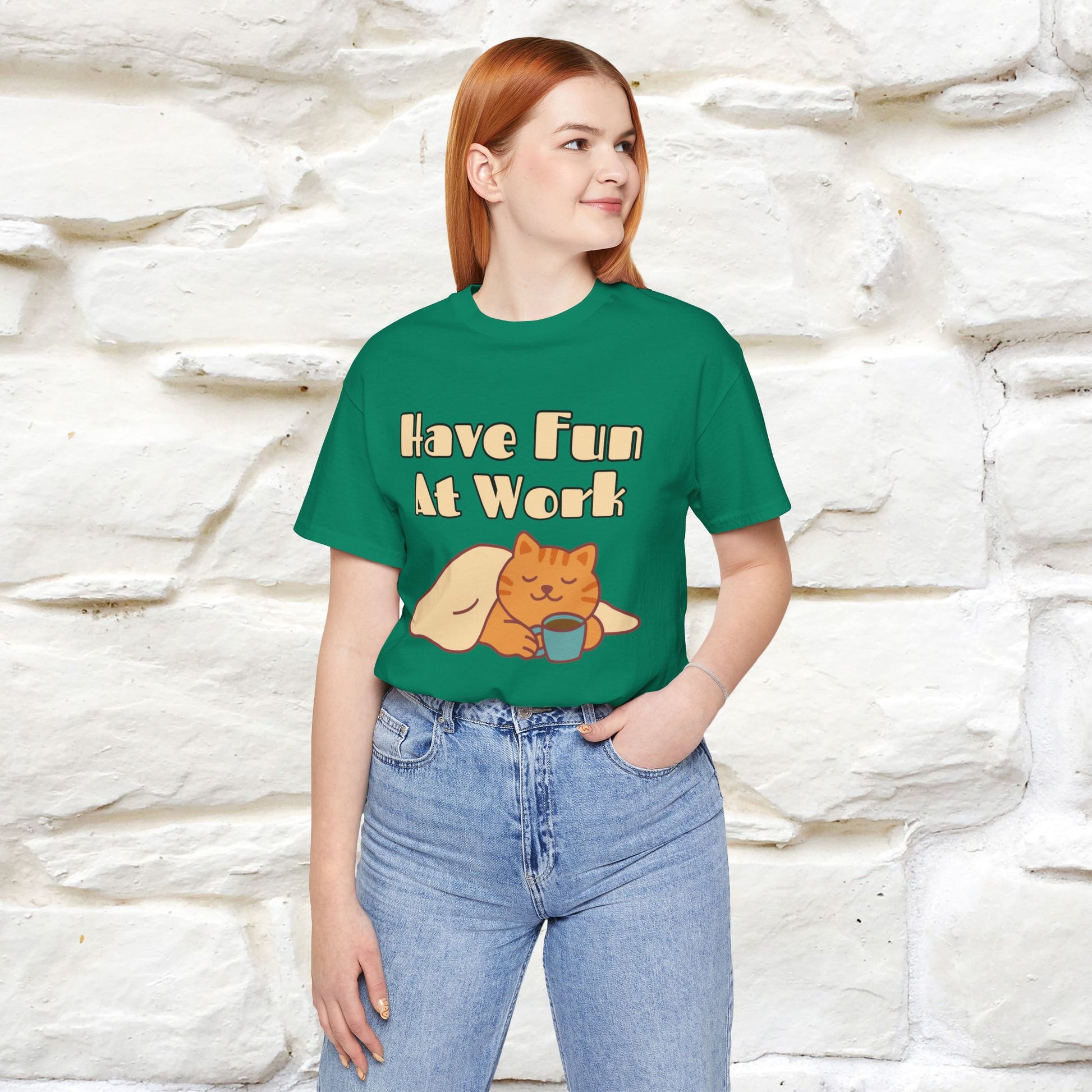 "Have Fun At Work" Cat T-shirt |Nunu&Miao Studio - Nunu&Miao Studio