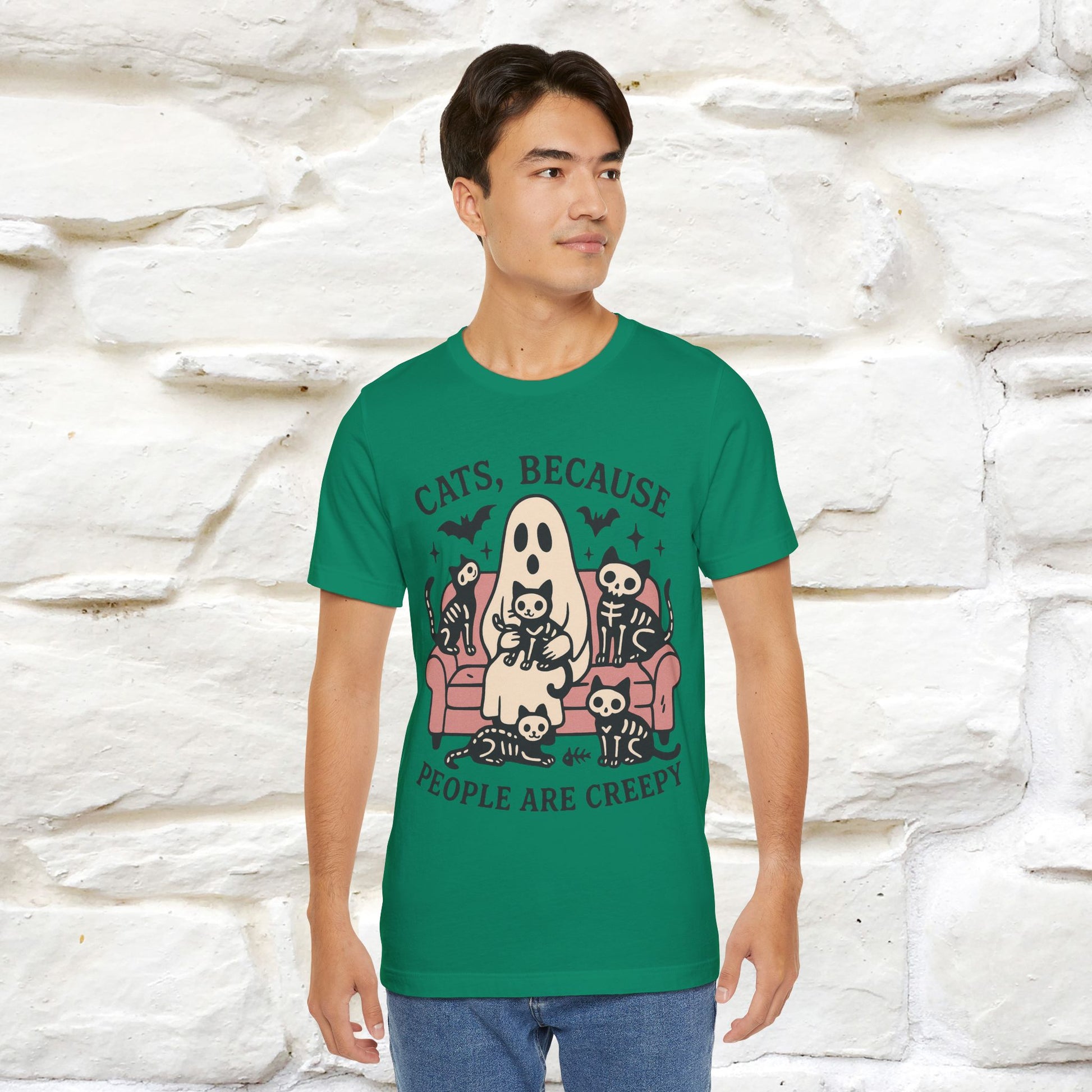 "Cat Because People Are Creepy" Halloween Cat T-shirt |Nunu&Miao Studio - Nunu&Miao Studio