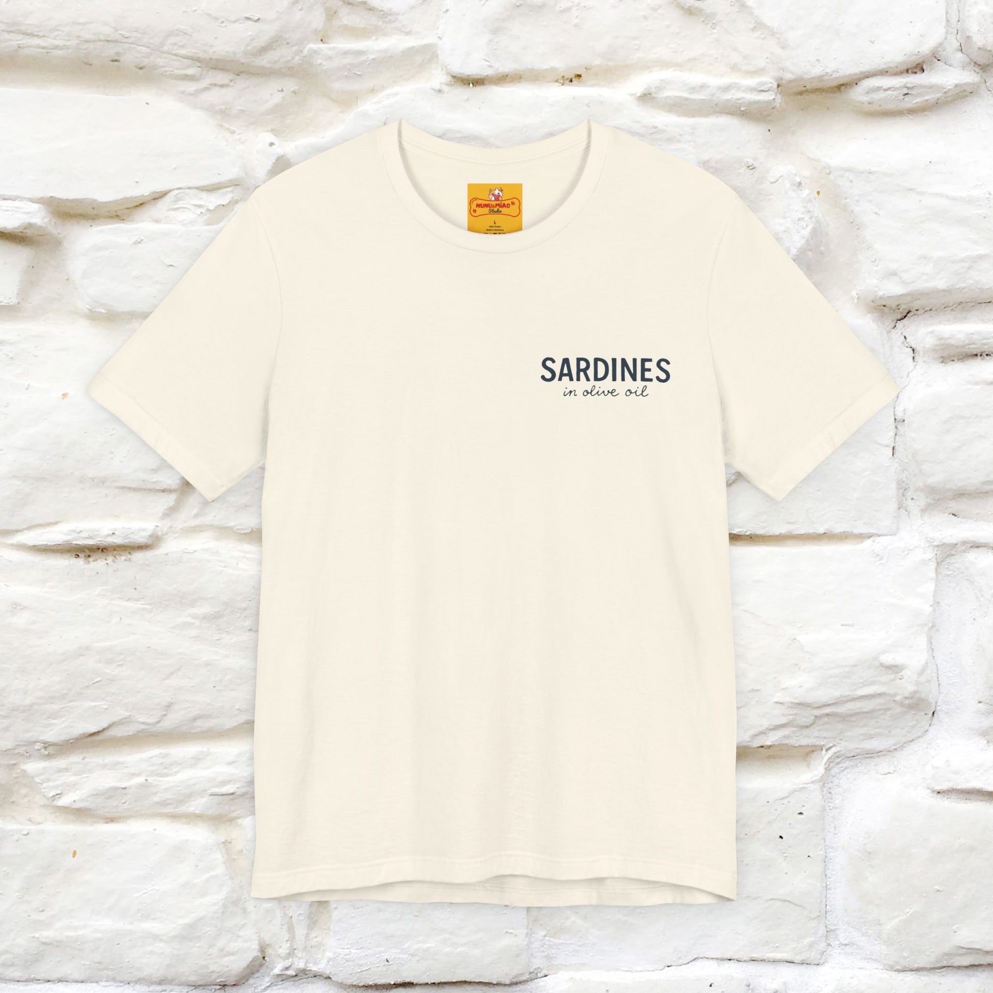 "Sardines In Olive Oil" Cute T-shirt | Front & Back Design|Nunu&Miao Studio - Nunu&Miao Studio