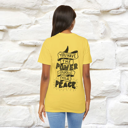 "You Have the Power to Protect Your Peace" Cat T-Shirt| Front & Back Design | Nunu&Miao Studio - Nunu&Miao Studio