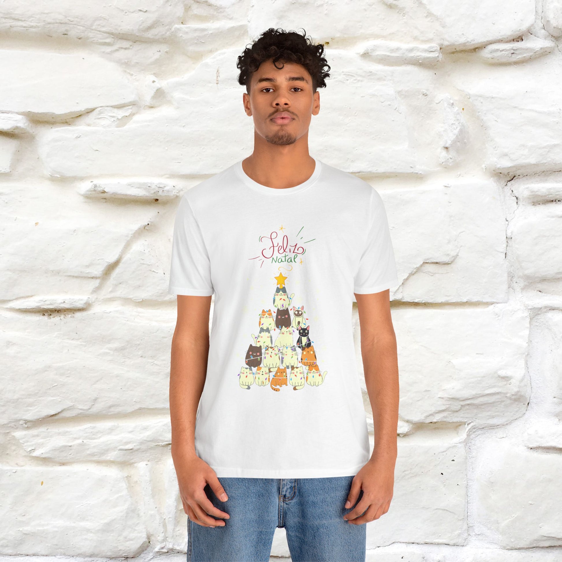 "Feliz Natal" Cat T-shirt|Nunu&Miao Studio - Nunu&Miao Studio
