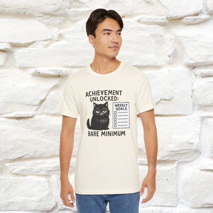 "Achievement Unlocked Bare Minimum." |Cat T-Shirt | Nunu&Miao Studio