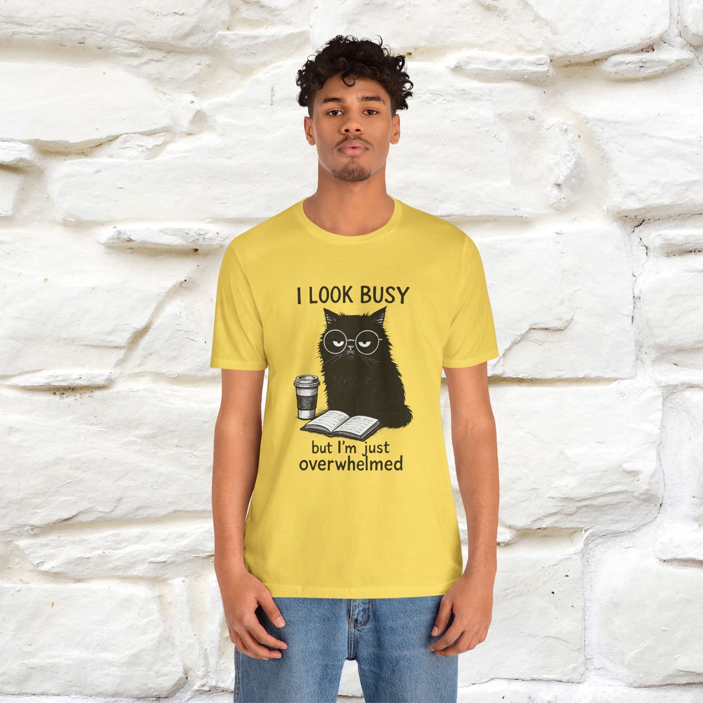 "I Look Busy But I'm Just Overwhelmed" |Cat T-Shirt | Nunu&Miao Studio - Nunu&Miao Studio