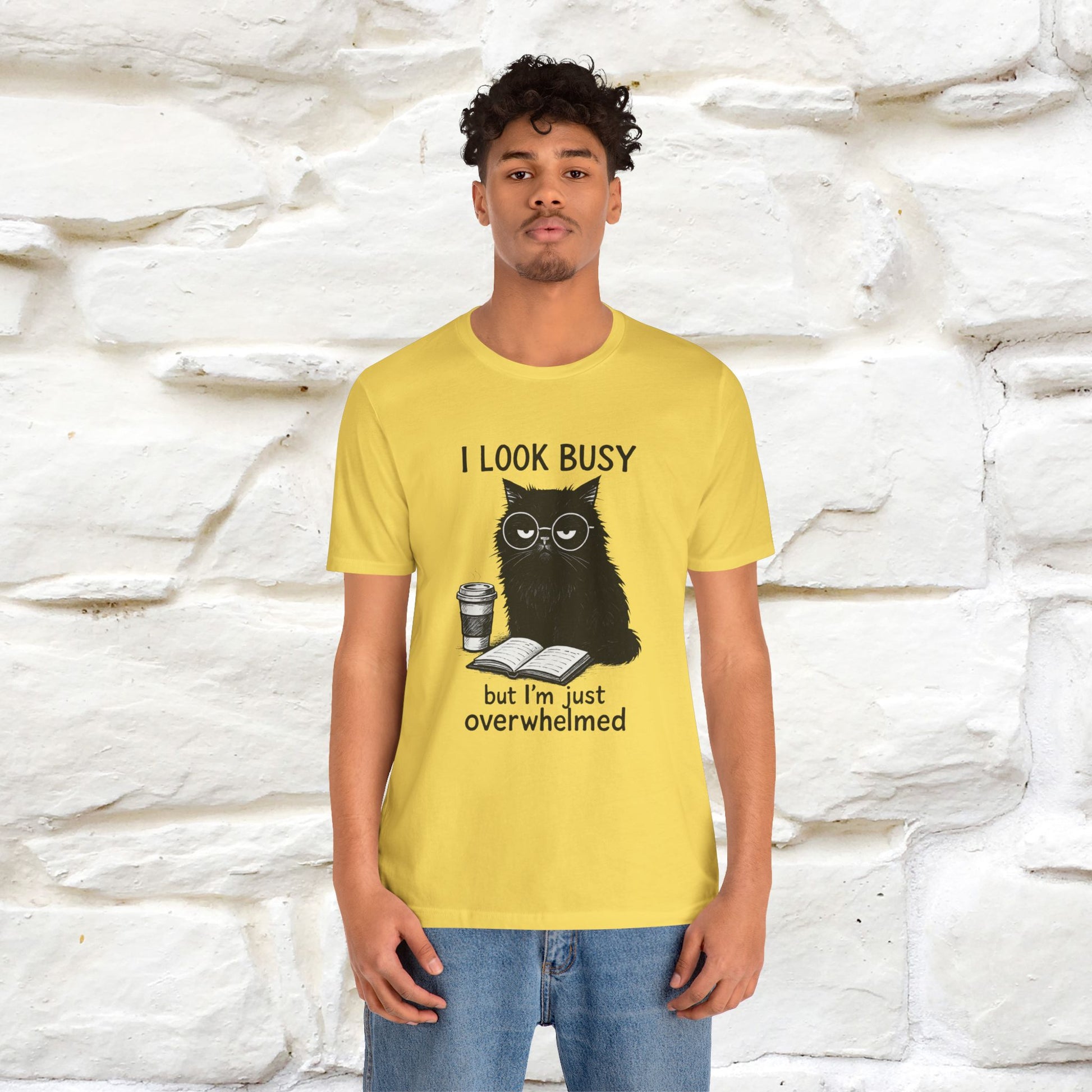 "I Look Busy But I'm Just Overwhelmed" |Cat T-Shirt | Nunu&Miao Studio - Nunu&Miao Studio