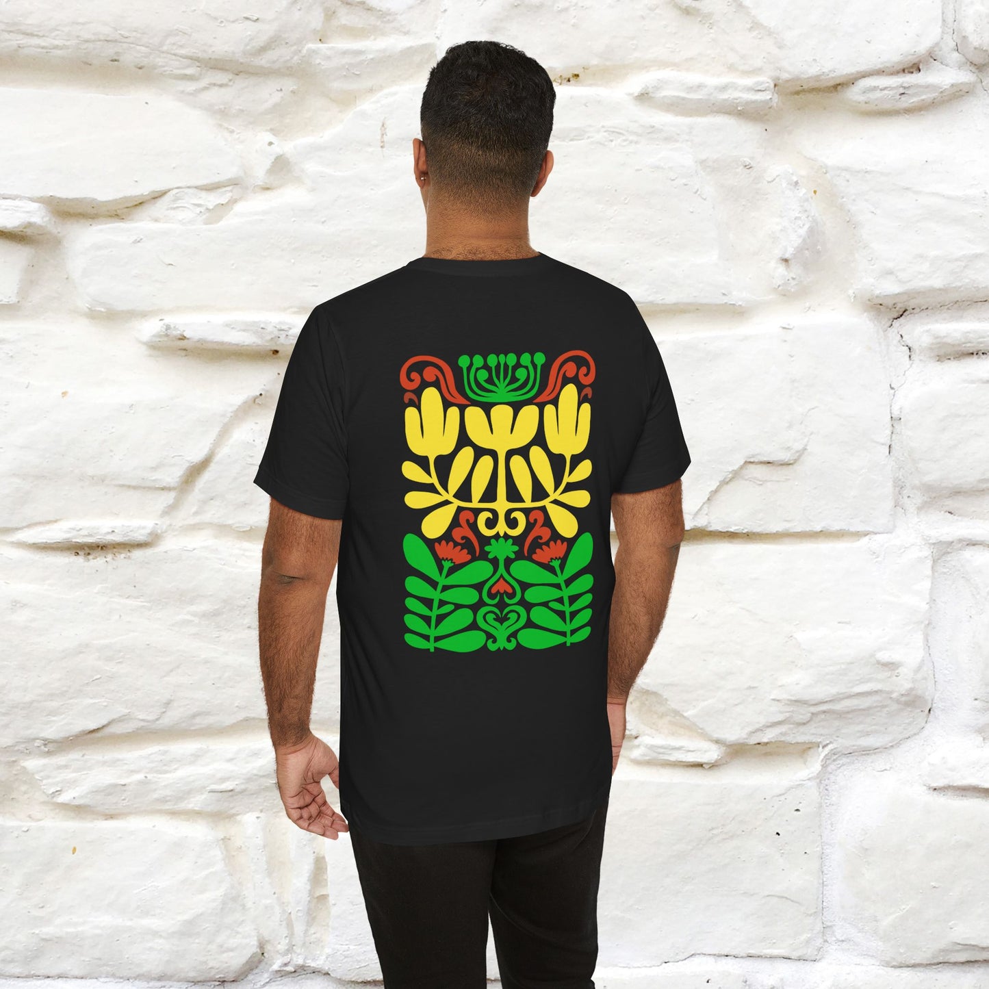 ''Floral Abstract'' Cat T-Shirt Front and Back Design | Nunu&Miao Studio - Nunu&Miao Studio