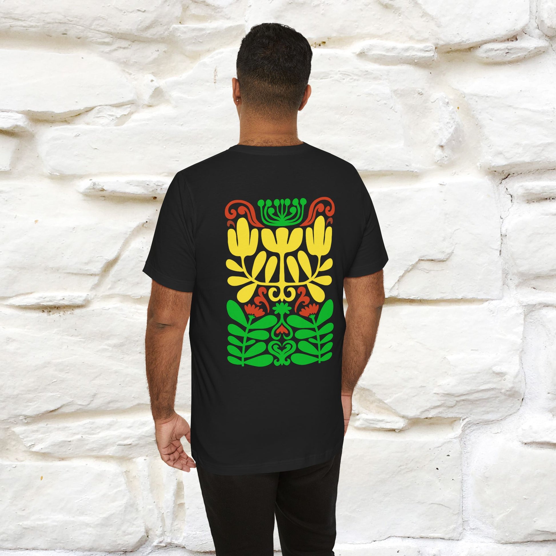 ''Floral Abstract'' Cat T-Shirt Front and Back Design | Nunu&Miao Studio - Nunu&Miao Studio