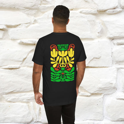 ''Floral Abstract'' Cat T-Shirt Front and Back Design | Nunu&Miao Studio - Nunu&Miao Studio