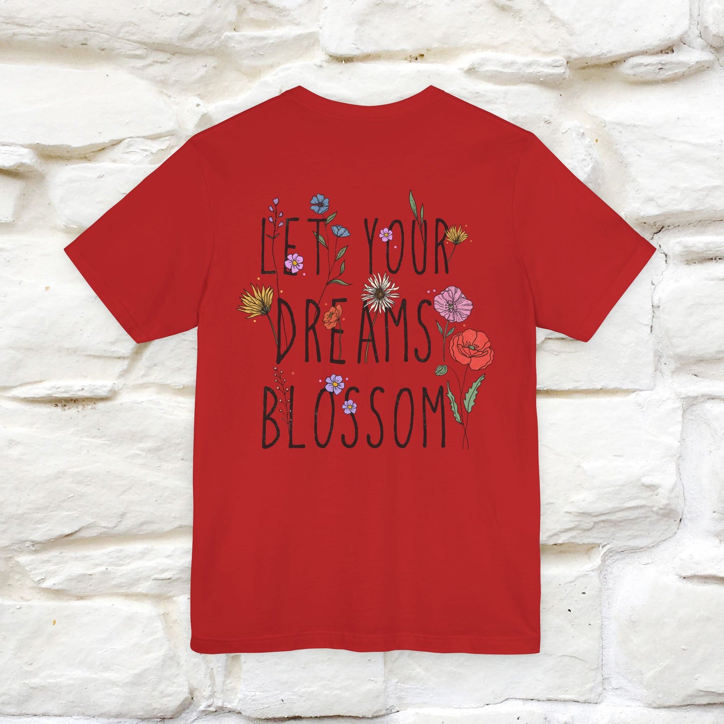 "Let Your Dreams Blossom'' Cat T-Shirt Front and Back Design | Nunu&Miao Studio - Nunu&Miao Studio