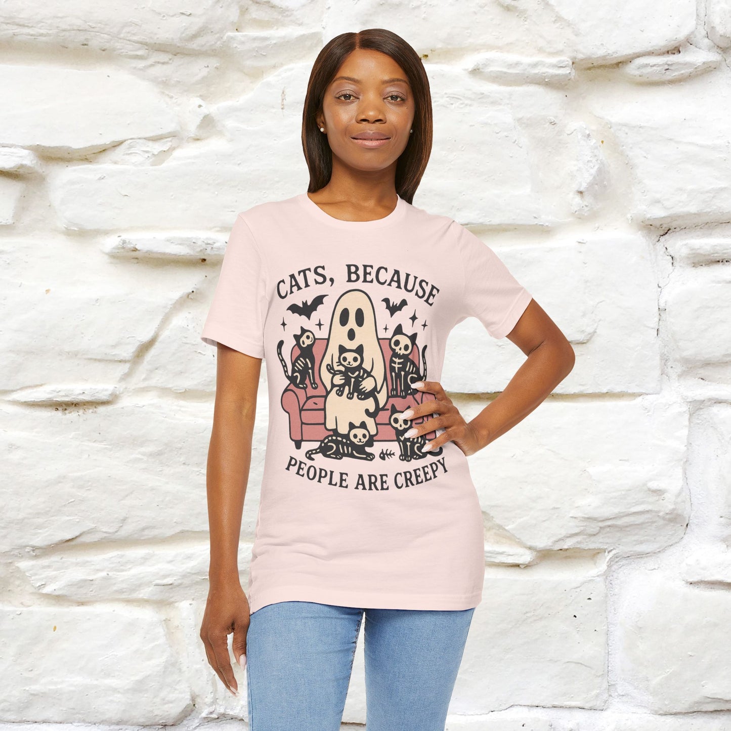 "Cat Because People Are Creepy" Halloween Cat T-shirt |Nunu&Miao Studio - Nunu&Miao Studio