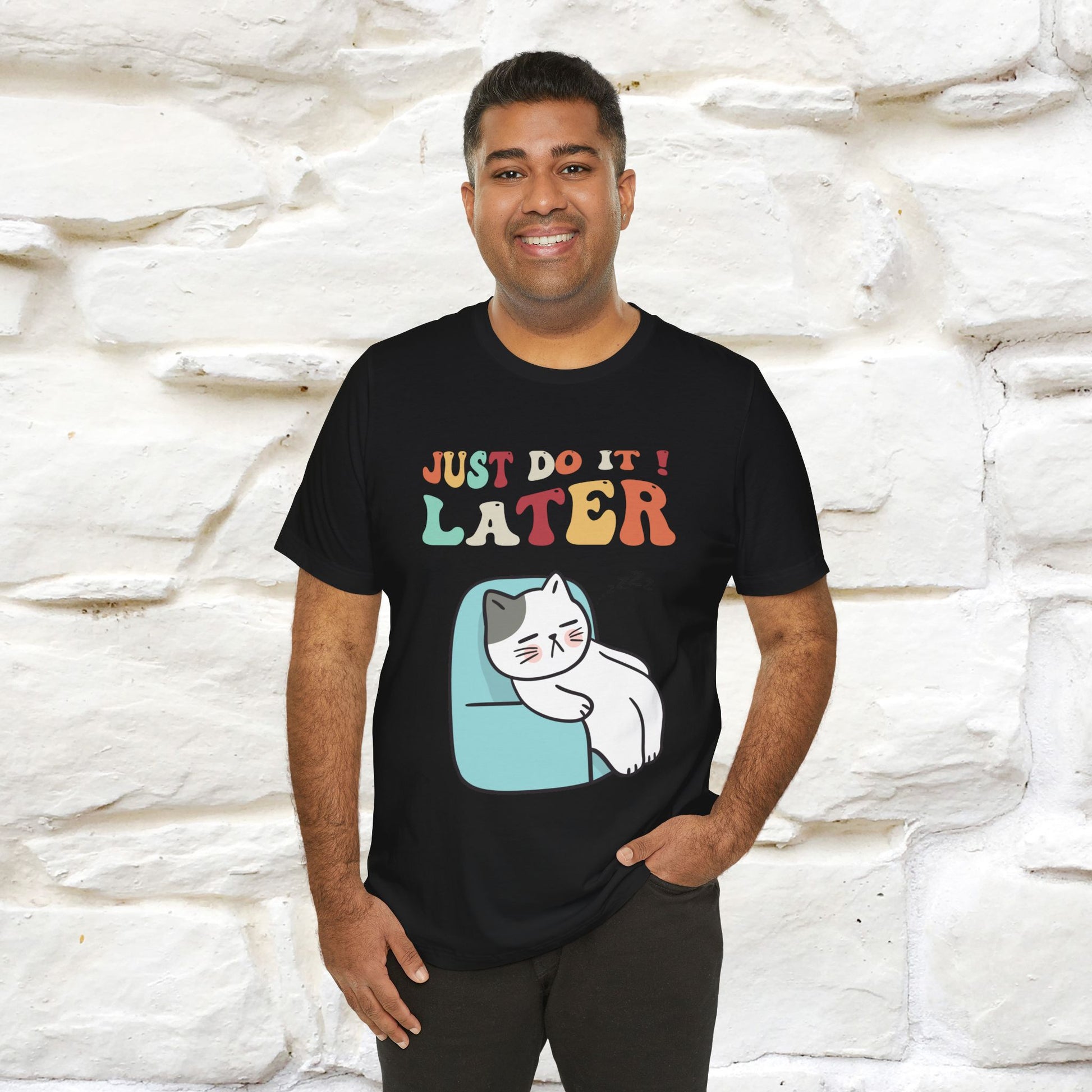"Just Do It Later" Cat T-shirt |Nunu&Miao Studio - Nunu&Miao Studio