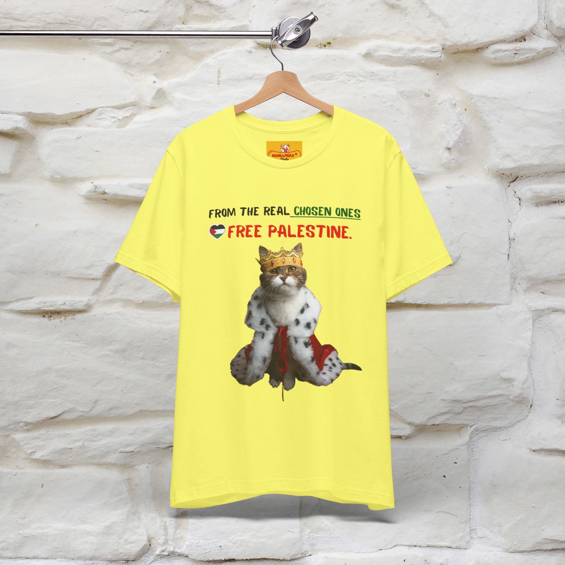 "From the real chosen ones  Free Palestine." Cat T-shirt |Nunu&Miao Studio - Nunu&Miao Studio